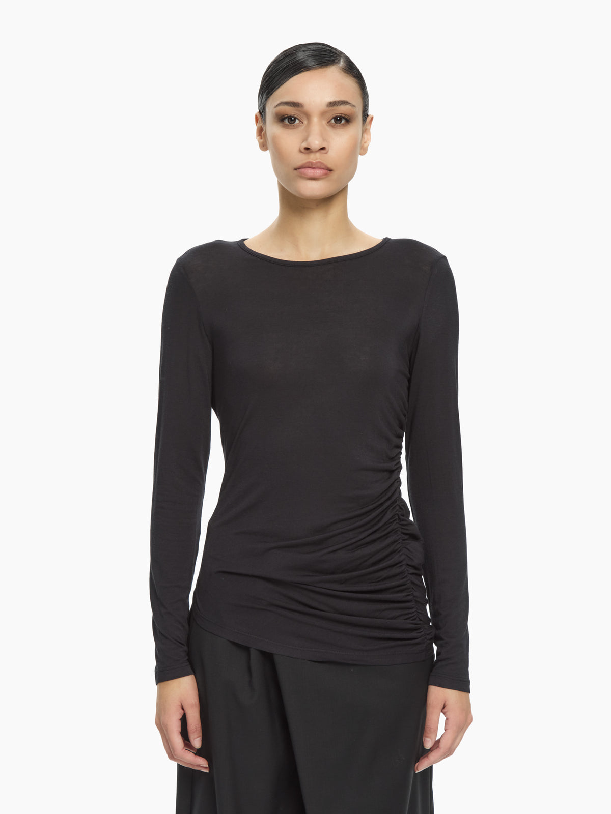 IXOS Top drappeggiato NERO