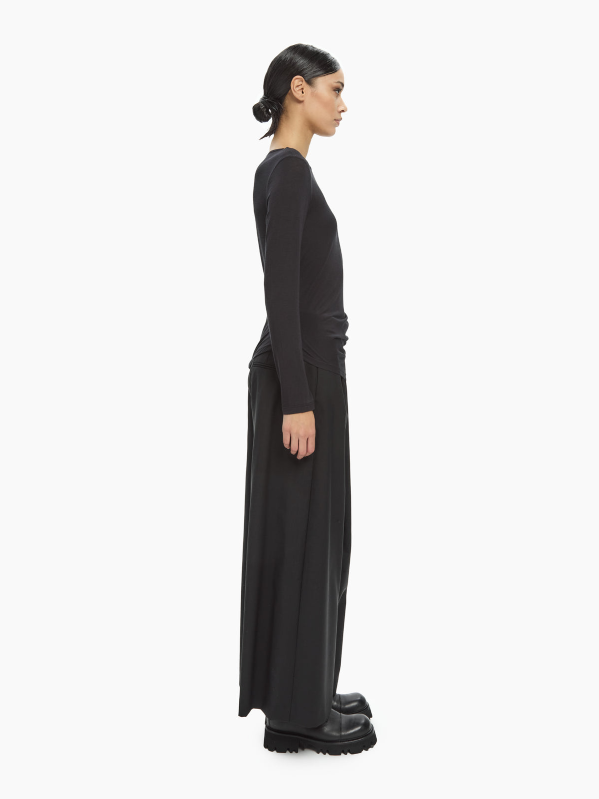 IXOS Top drappeggiato NERO