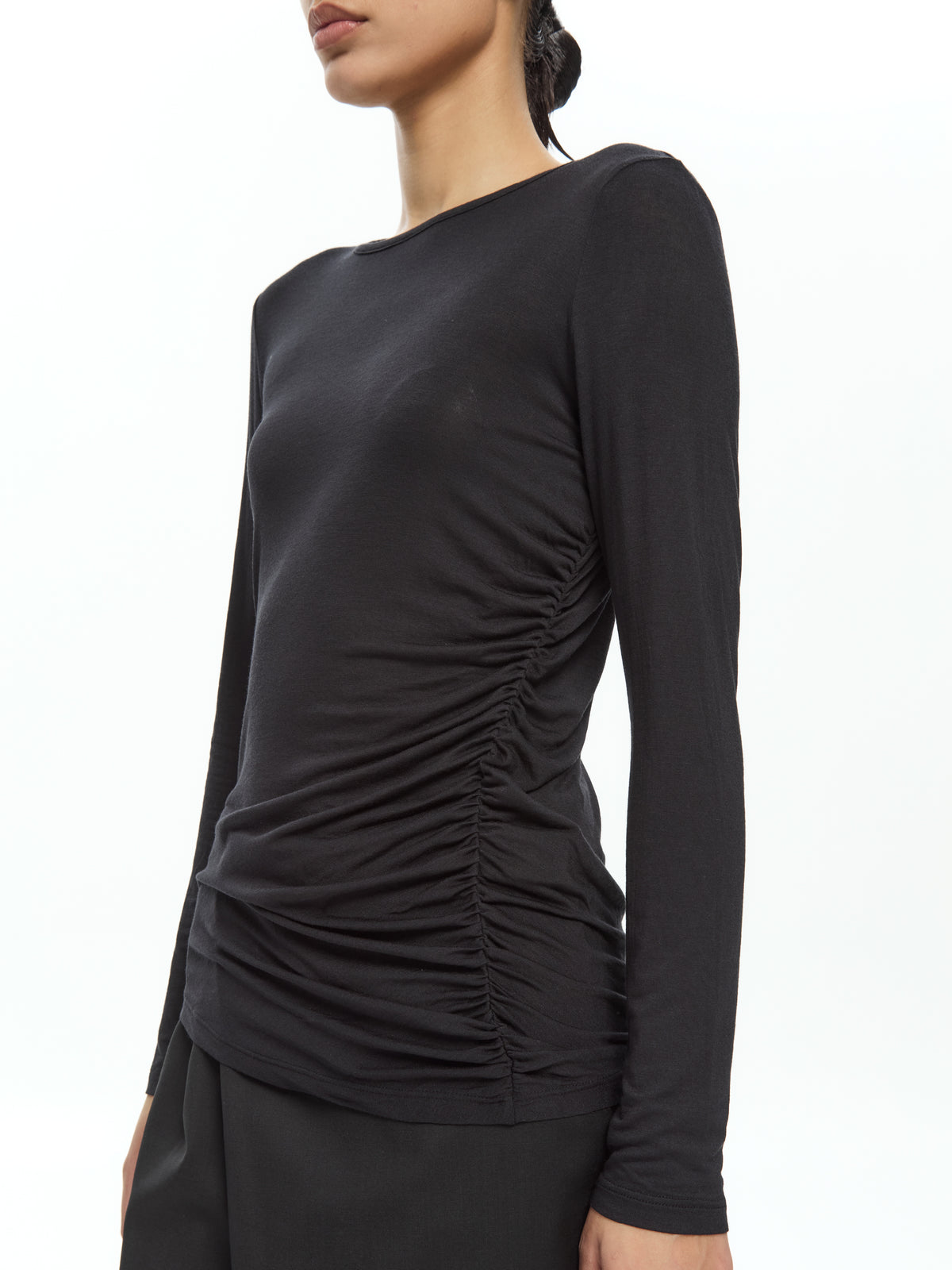 IXOS Top drappeggiato NERO