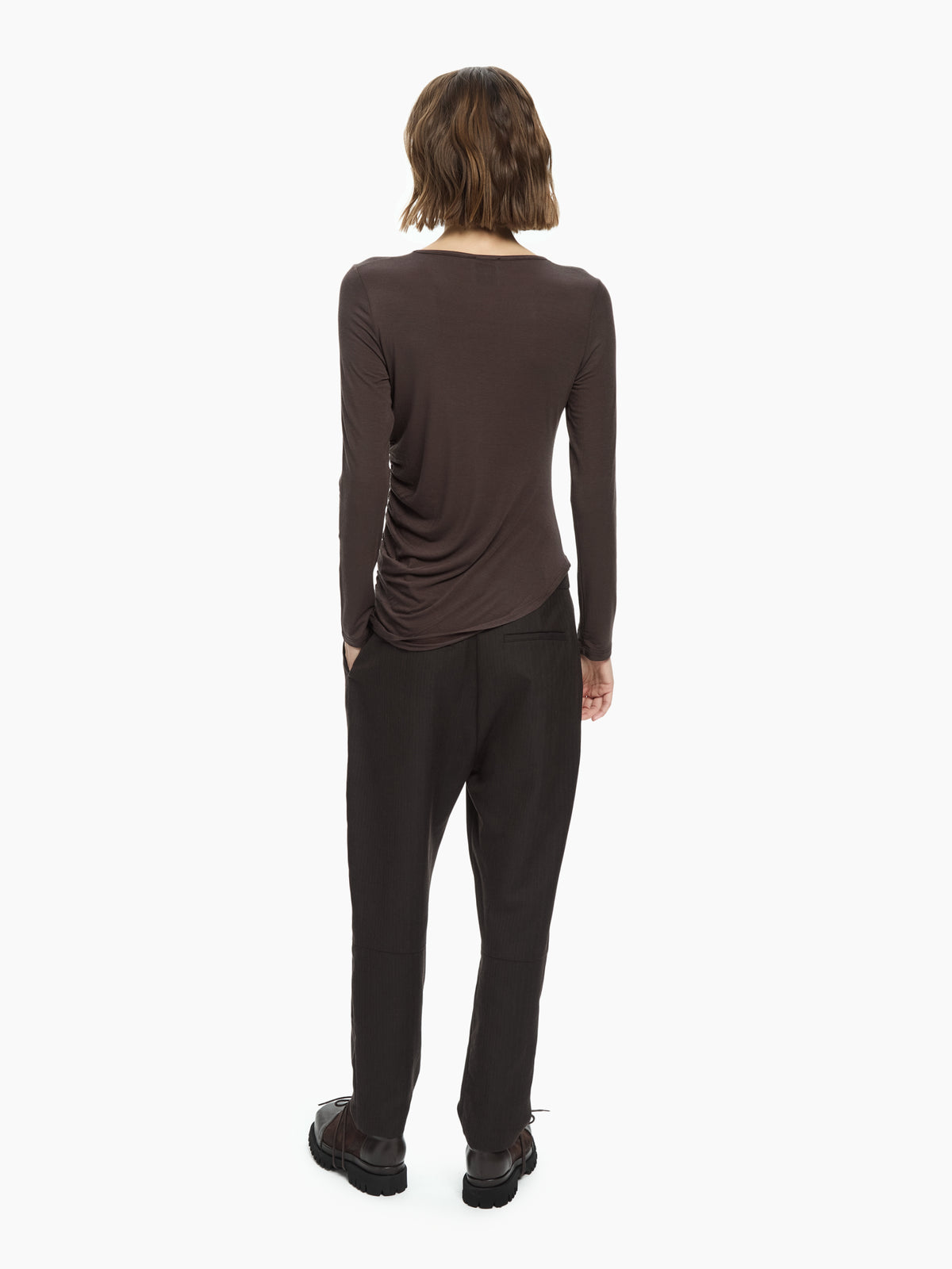 IXOS Top drappeggiato MARRONE