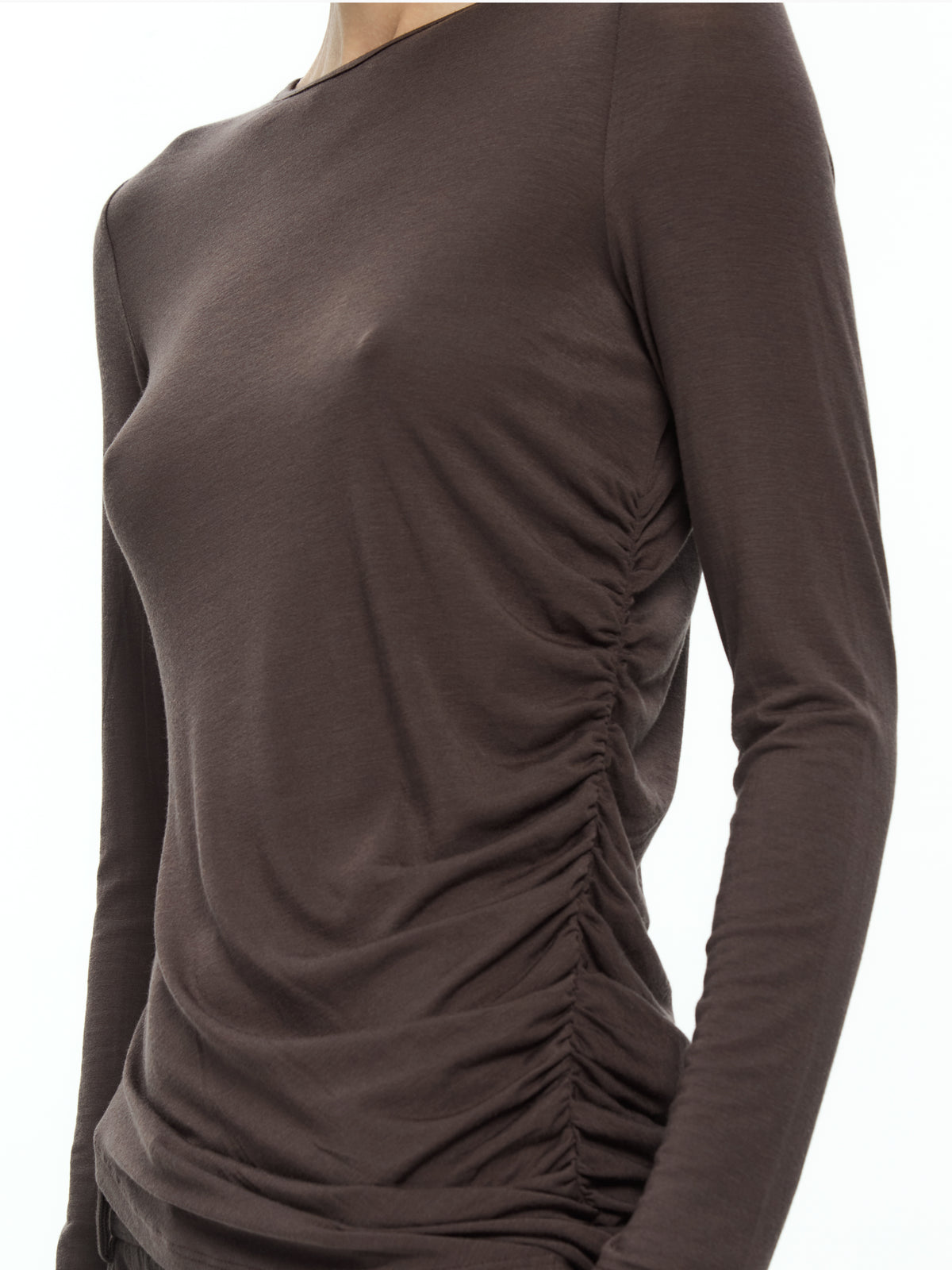 IXOS Top drappeggiato MARRONE