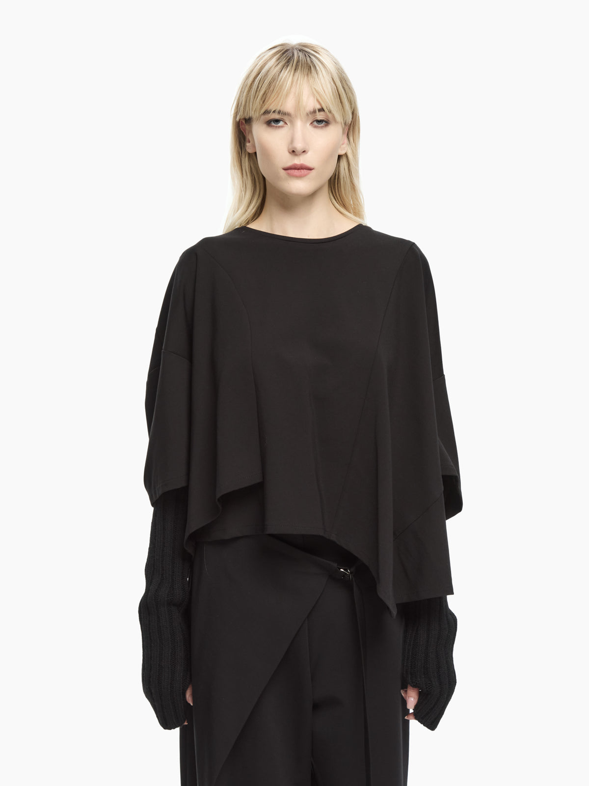 IXOS Top con maniche in maglia NERO