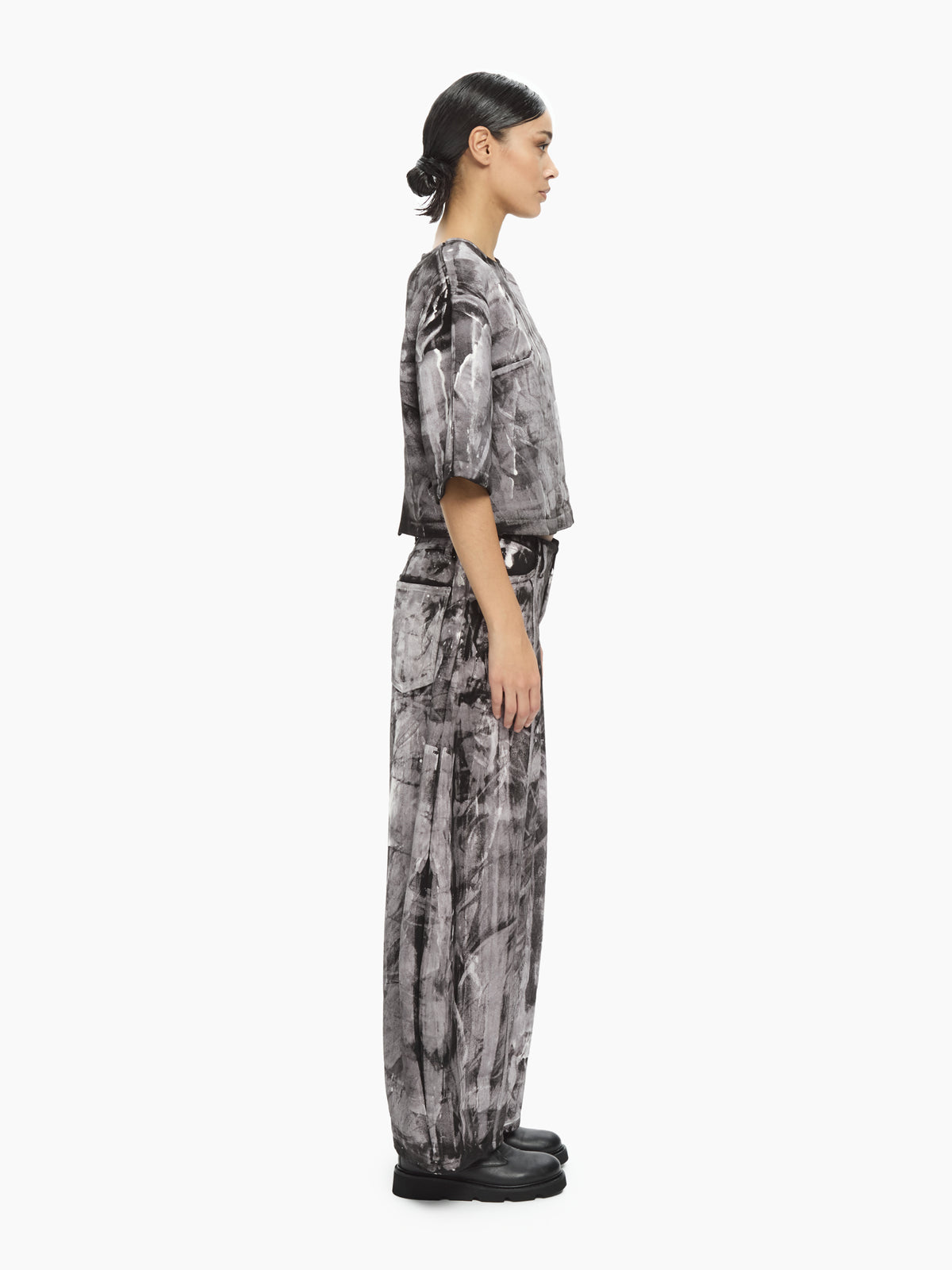 IXOS Top cropped grafico NERO