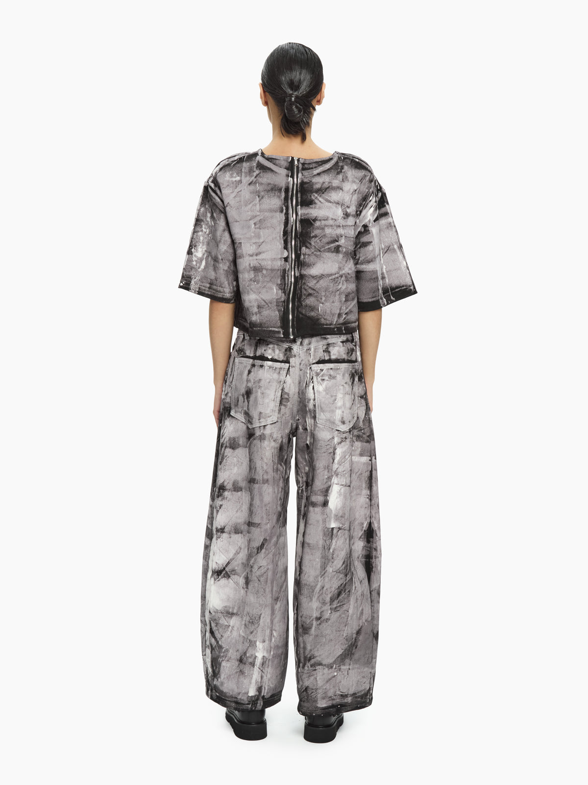 IXOS Top cropped grafico NERO