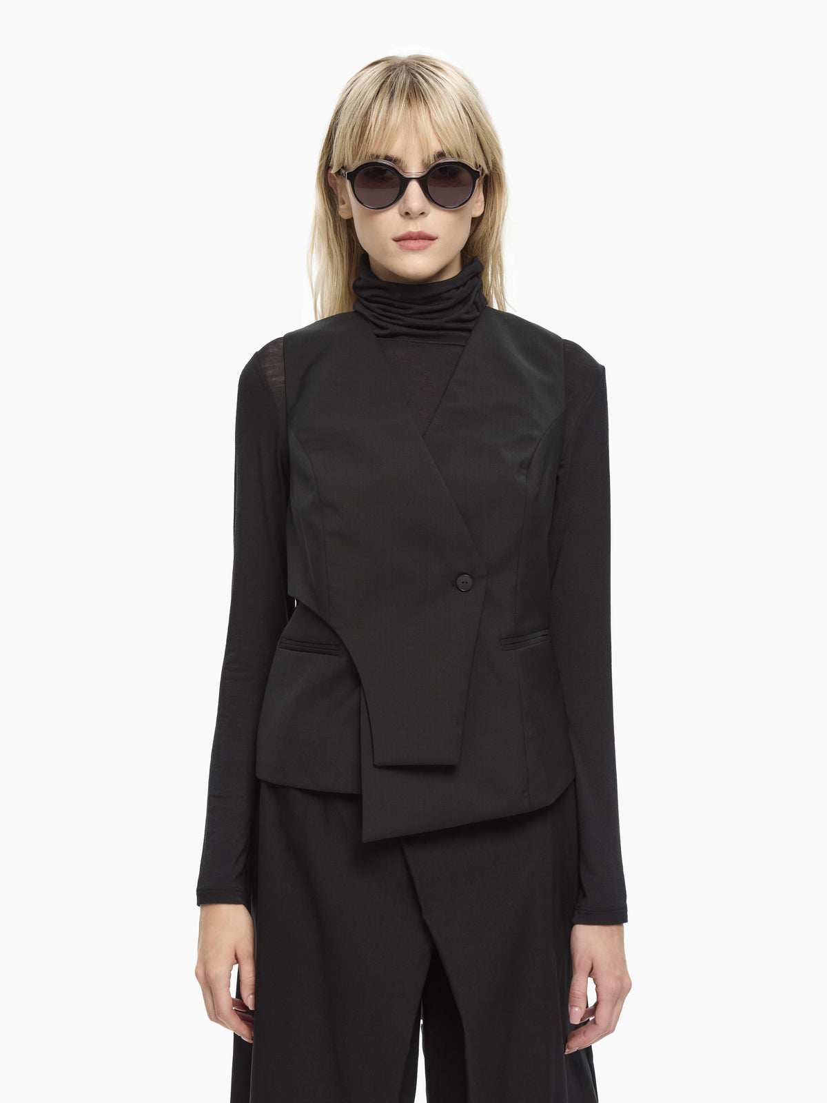 IXOS Gilet sartoriale asimmetrico NERO