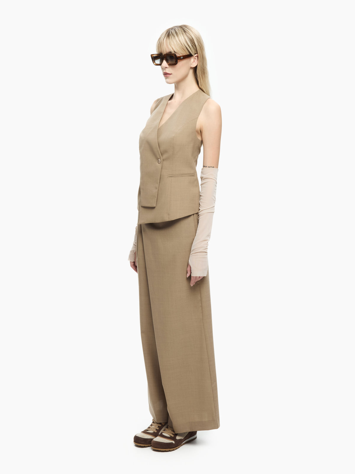 IXOS Gilet sartoriale asimmetrico GIALLO