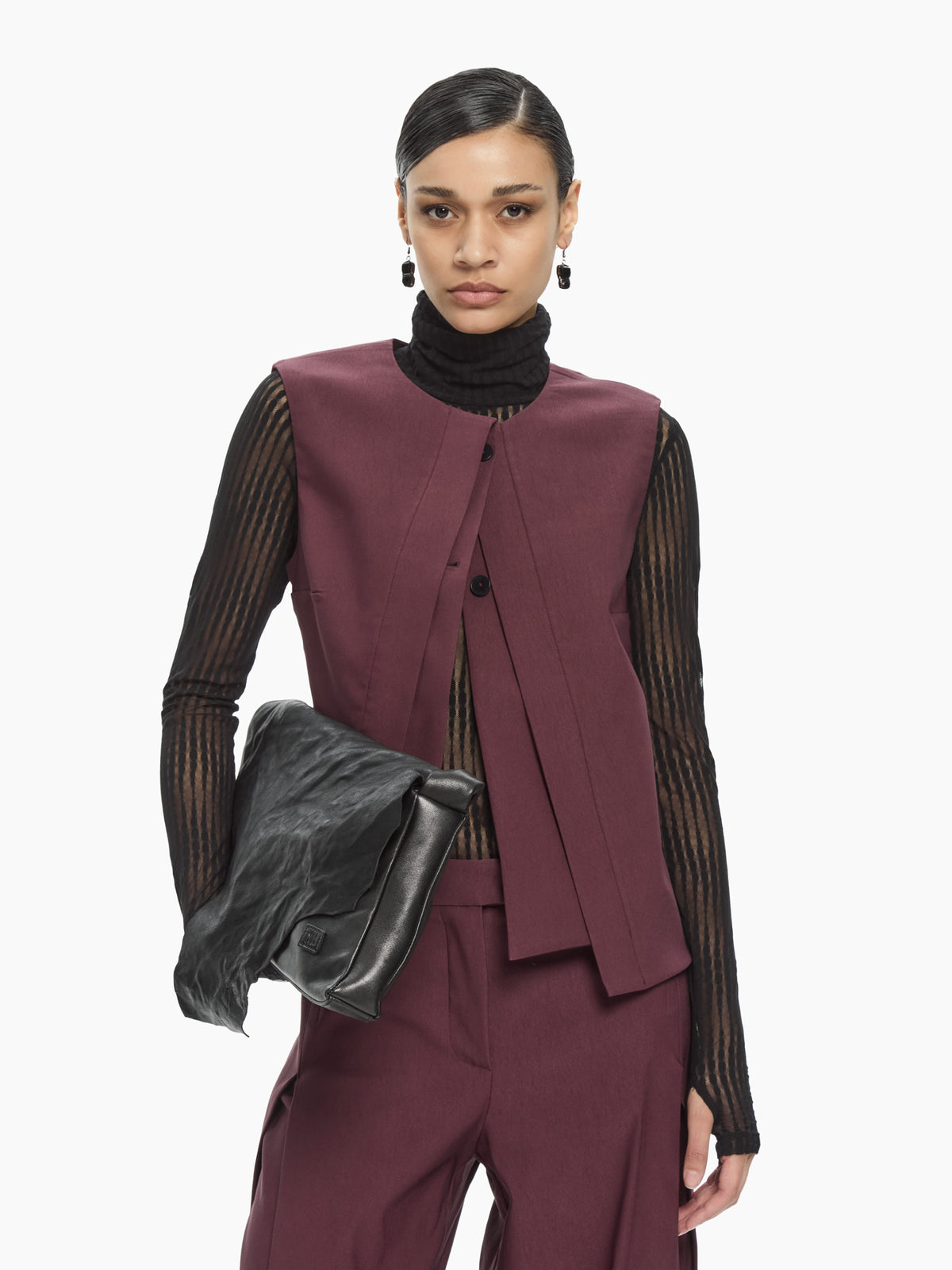 IXOS Gilet sartoriale asimmetrico MARRONE
