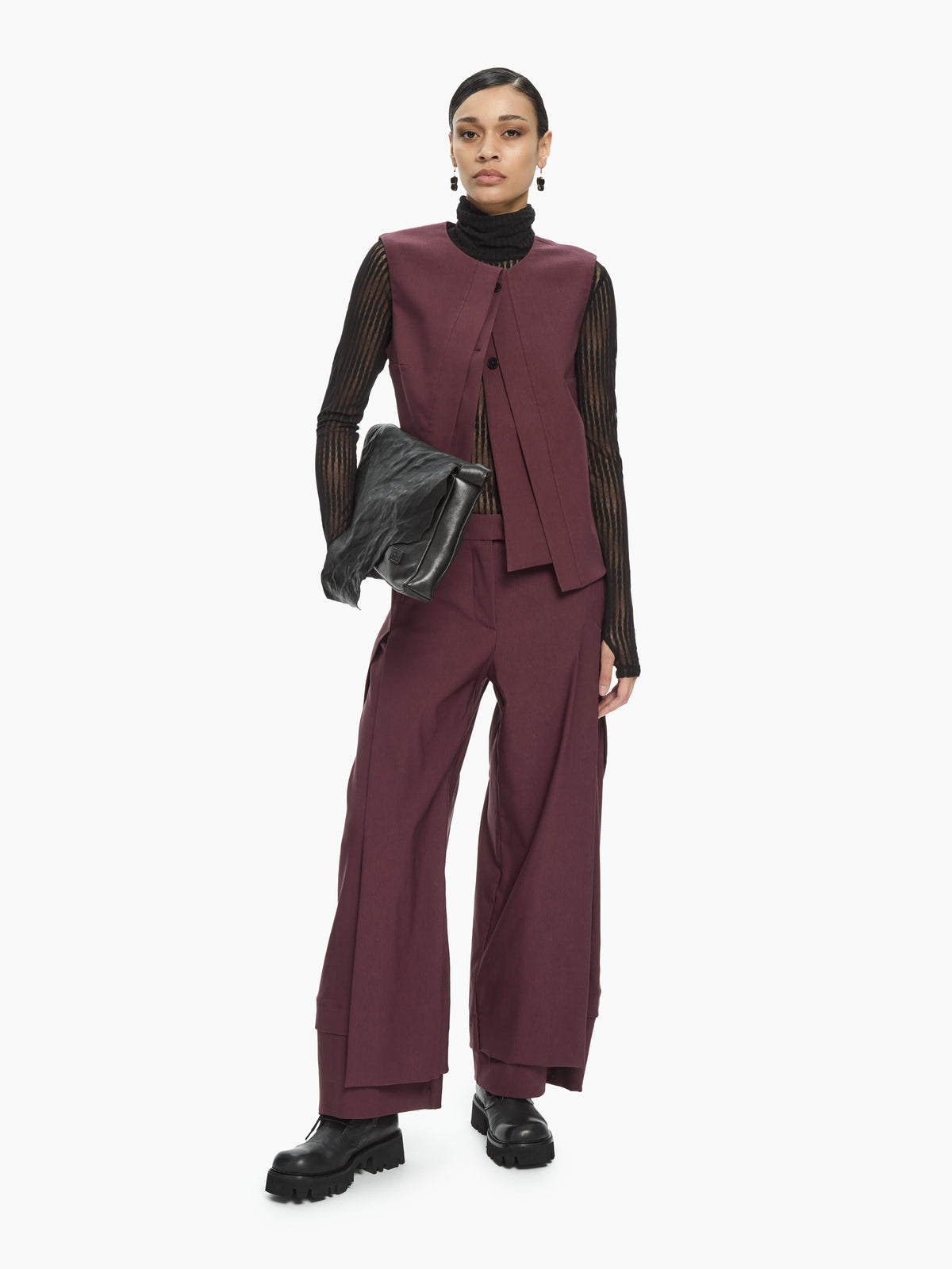 IXOS Gilet sartoriale asimmetrico MARRONE