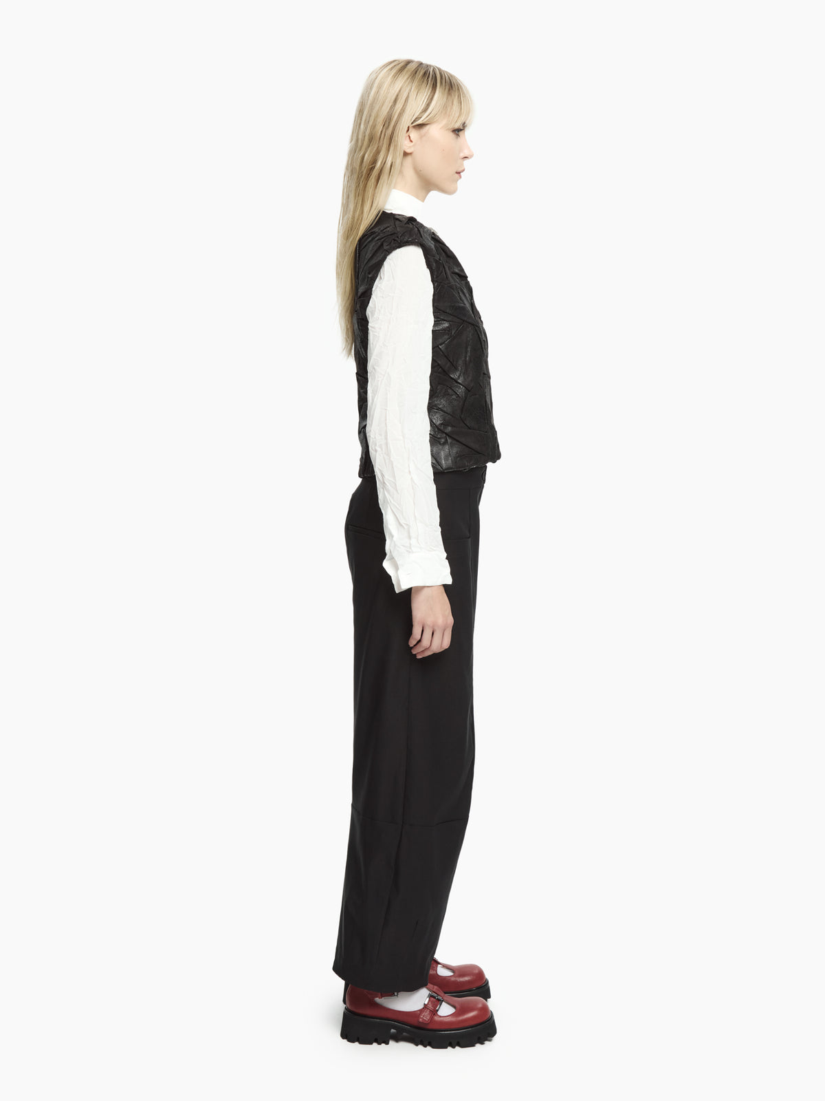 IXOS Gilet materico drappeggiato NERO