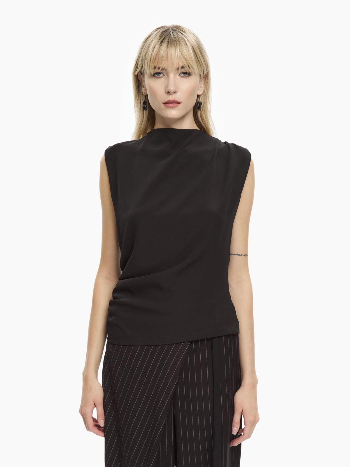 IXOS Top drappeggiato NERO