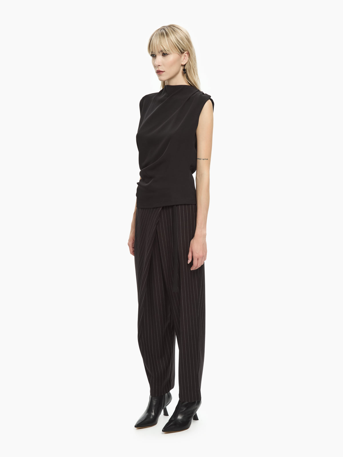 IXOS Top drappeggiato NERO