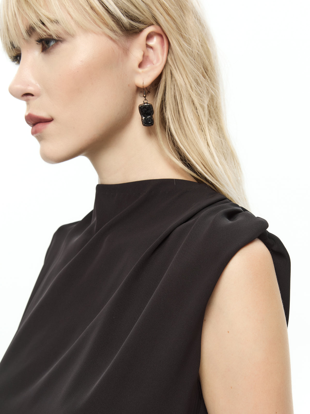 IXOS Top drappeggiato NERO