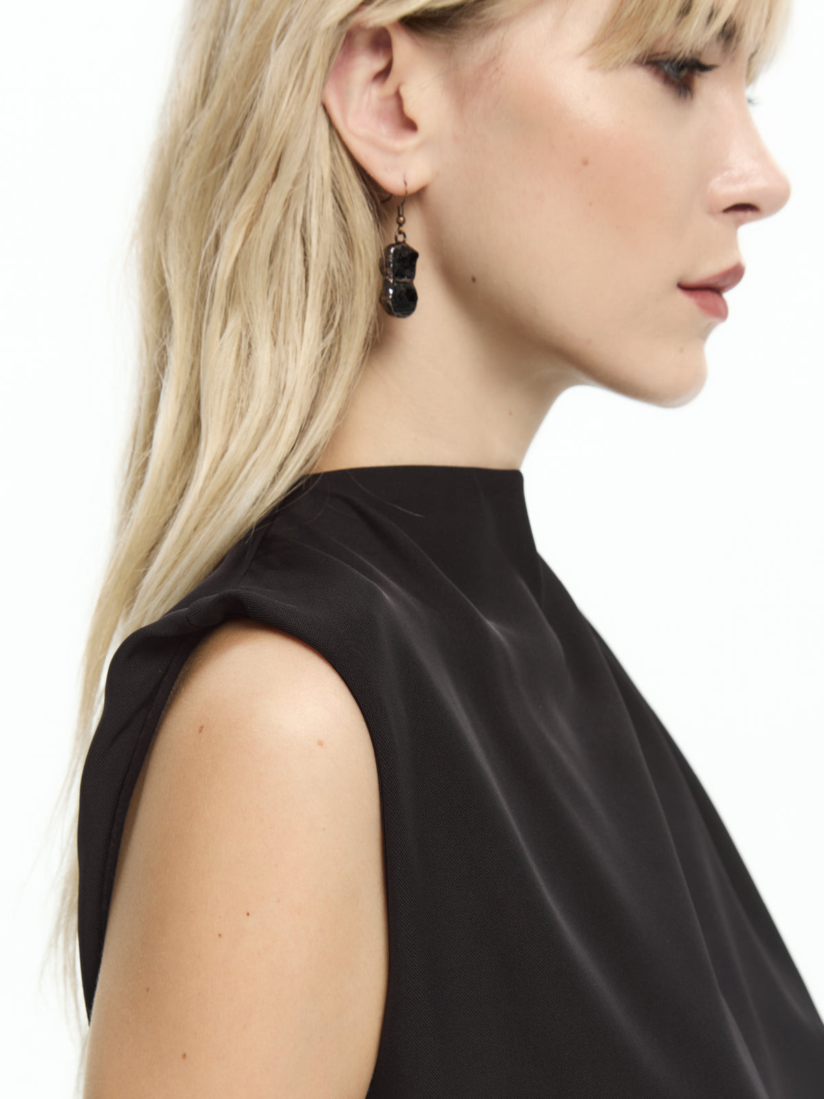 IXOS Top drappeggiato NERO