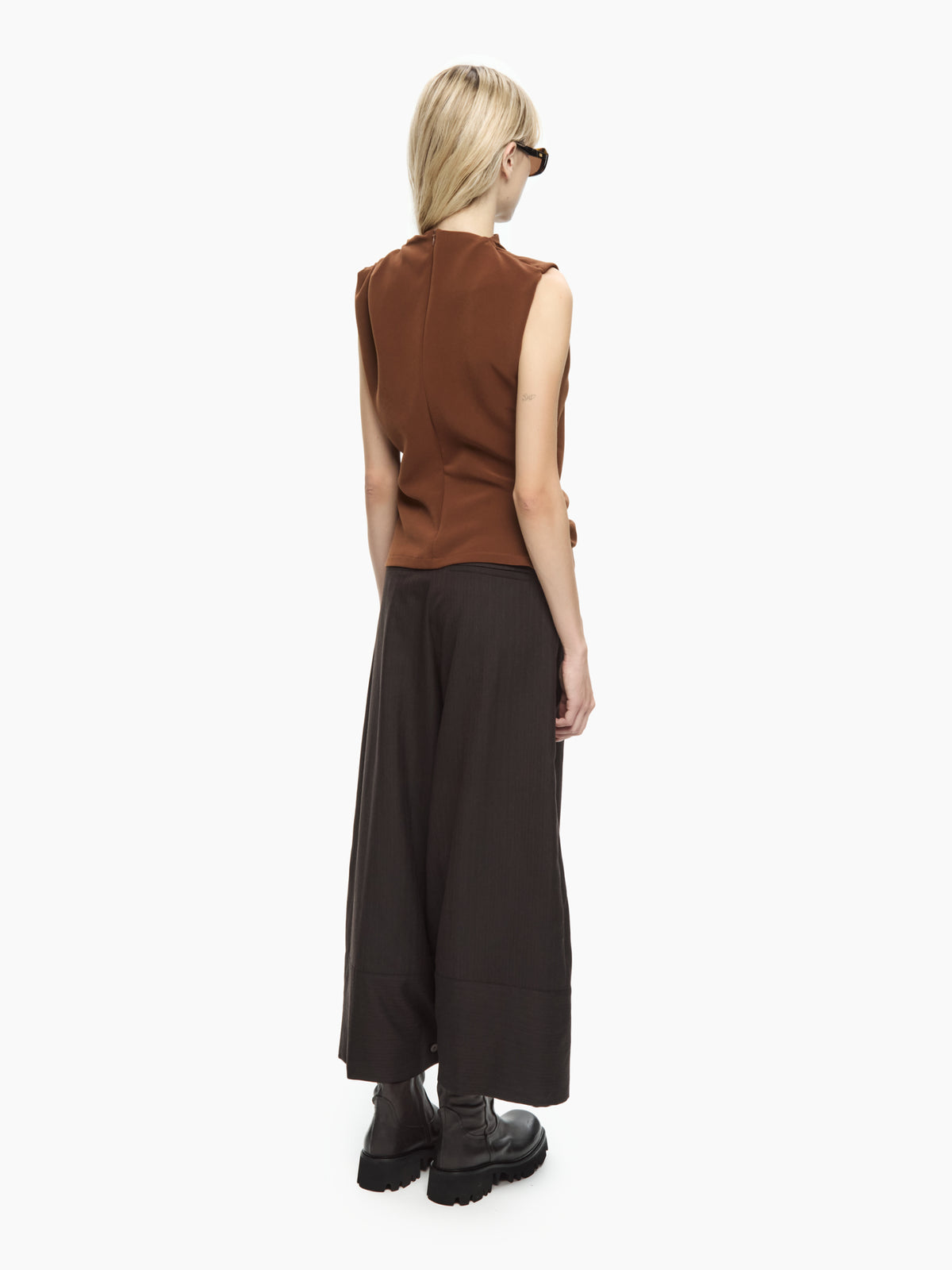 IXOS Top drappeggiato MARRONE