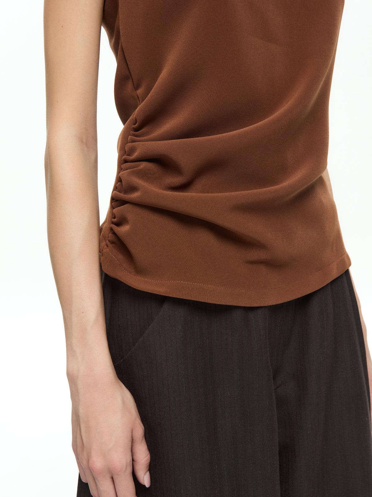 IXOS Top drappeggiato MARRONE