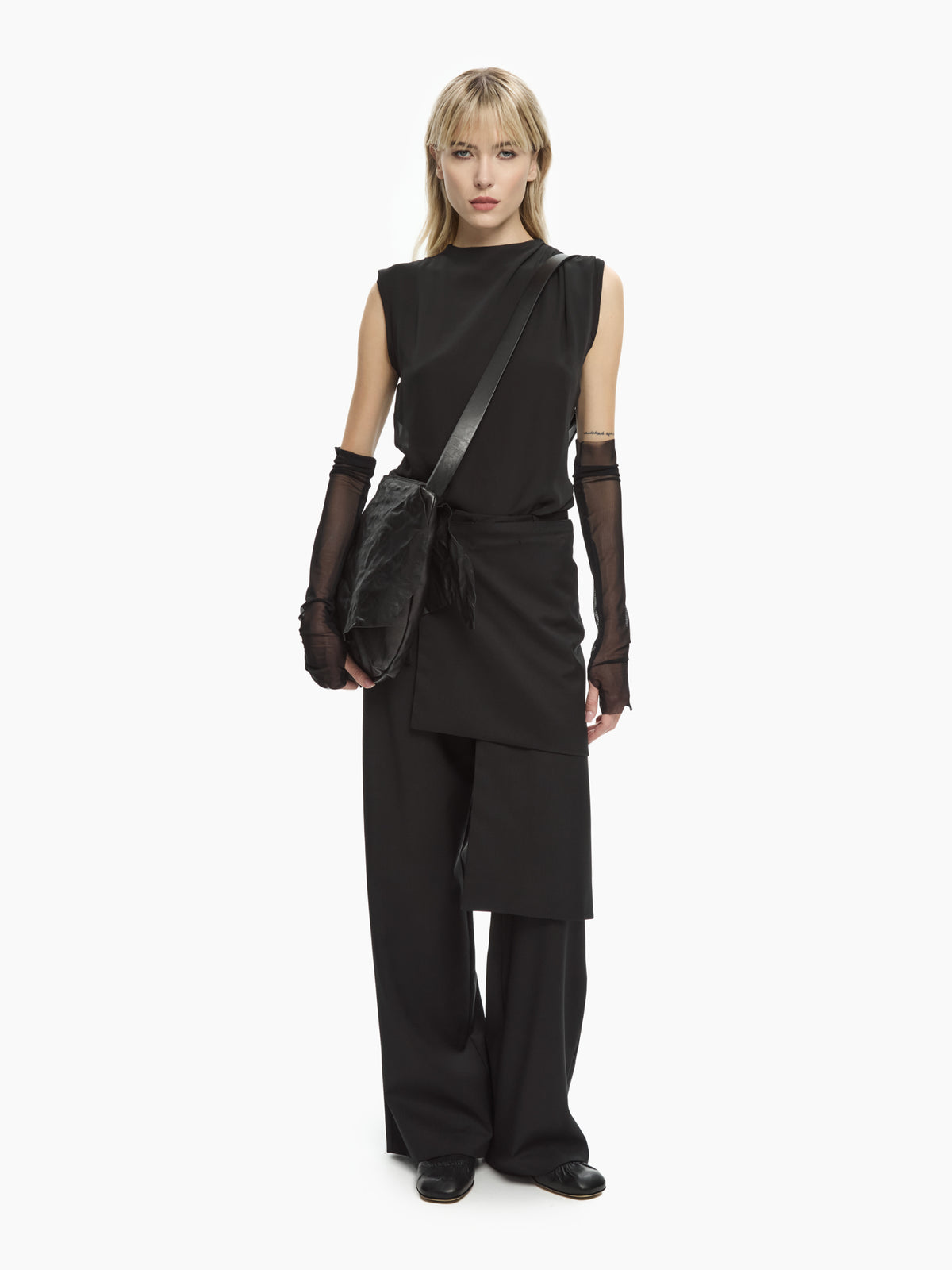 IXOS Top drappeggiato NERO
