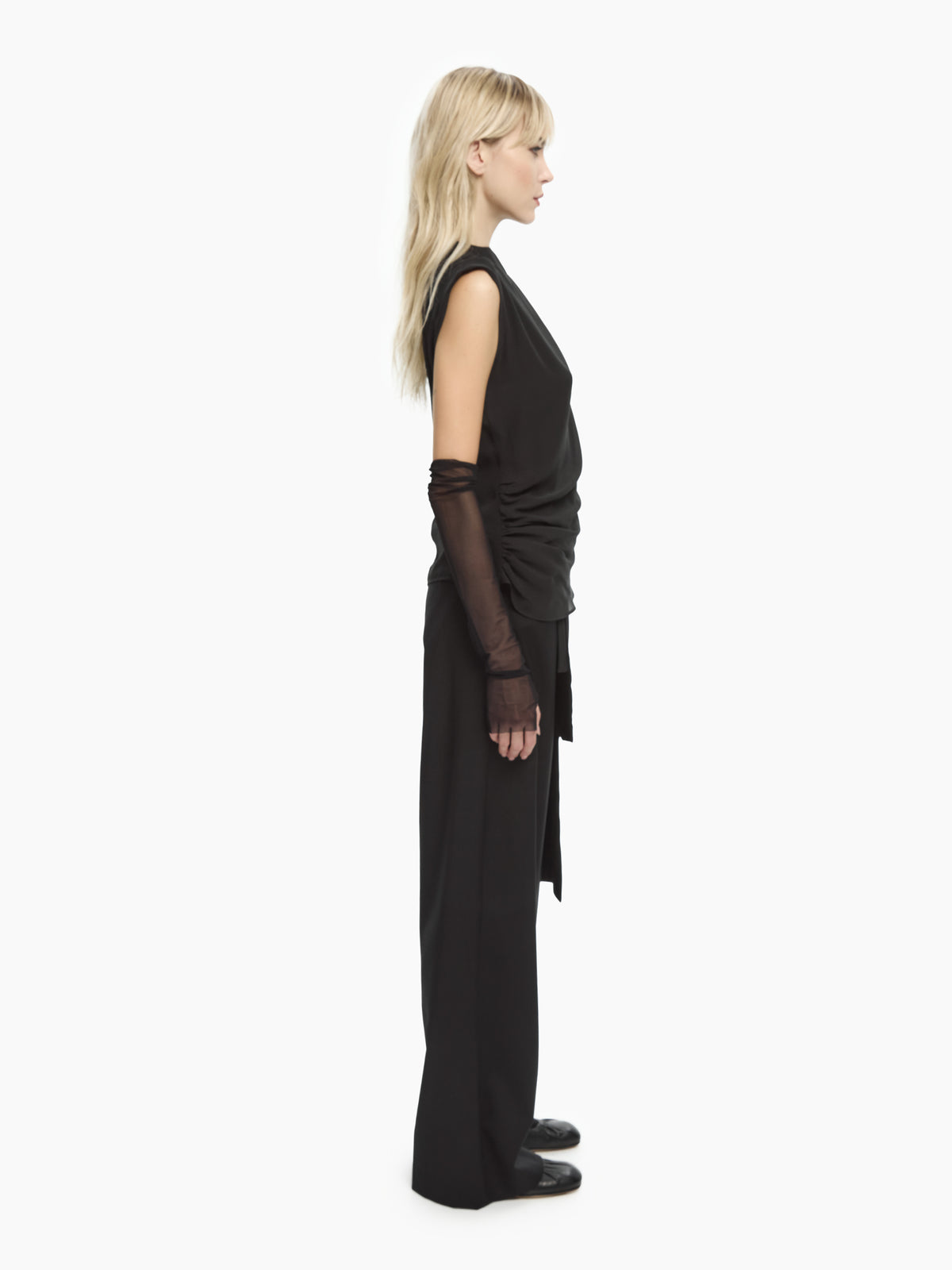 IXOS Top drappeggiato NERO