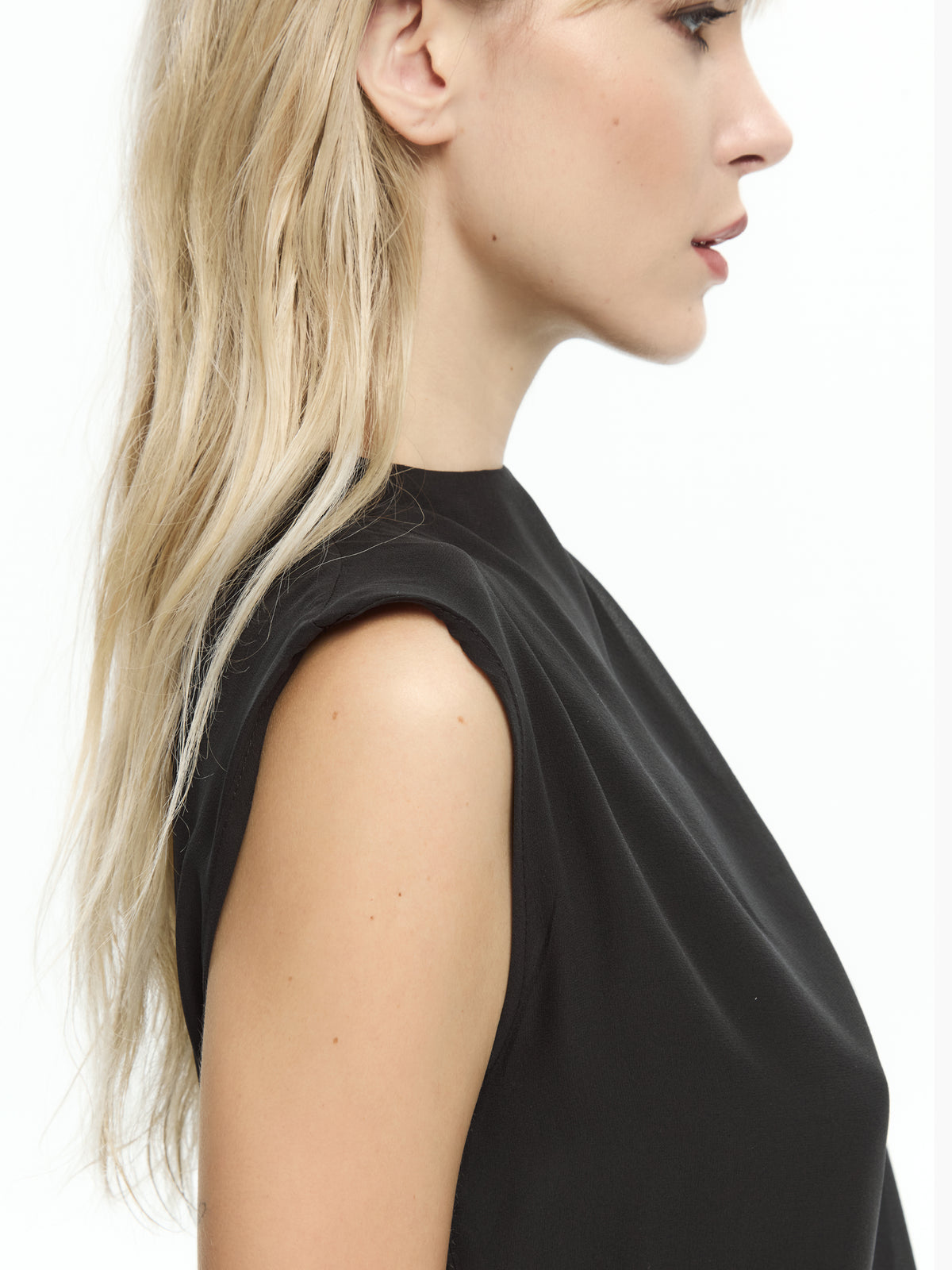 IXOS Top drappeggiato NERO