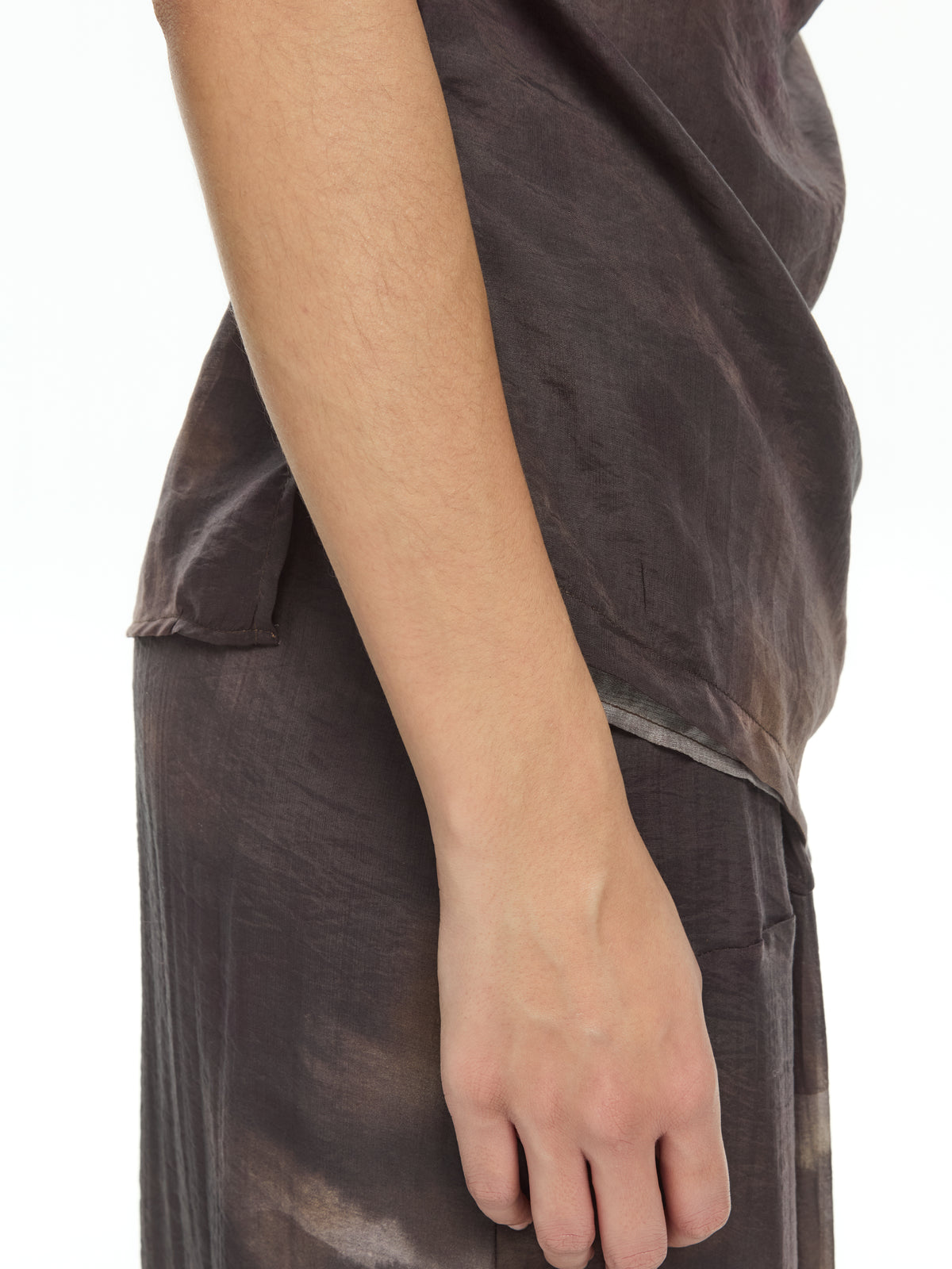 IXOS Top drappeggiato asimmetrico GRIGIO