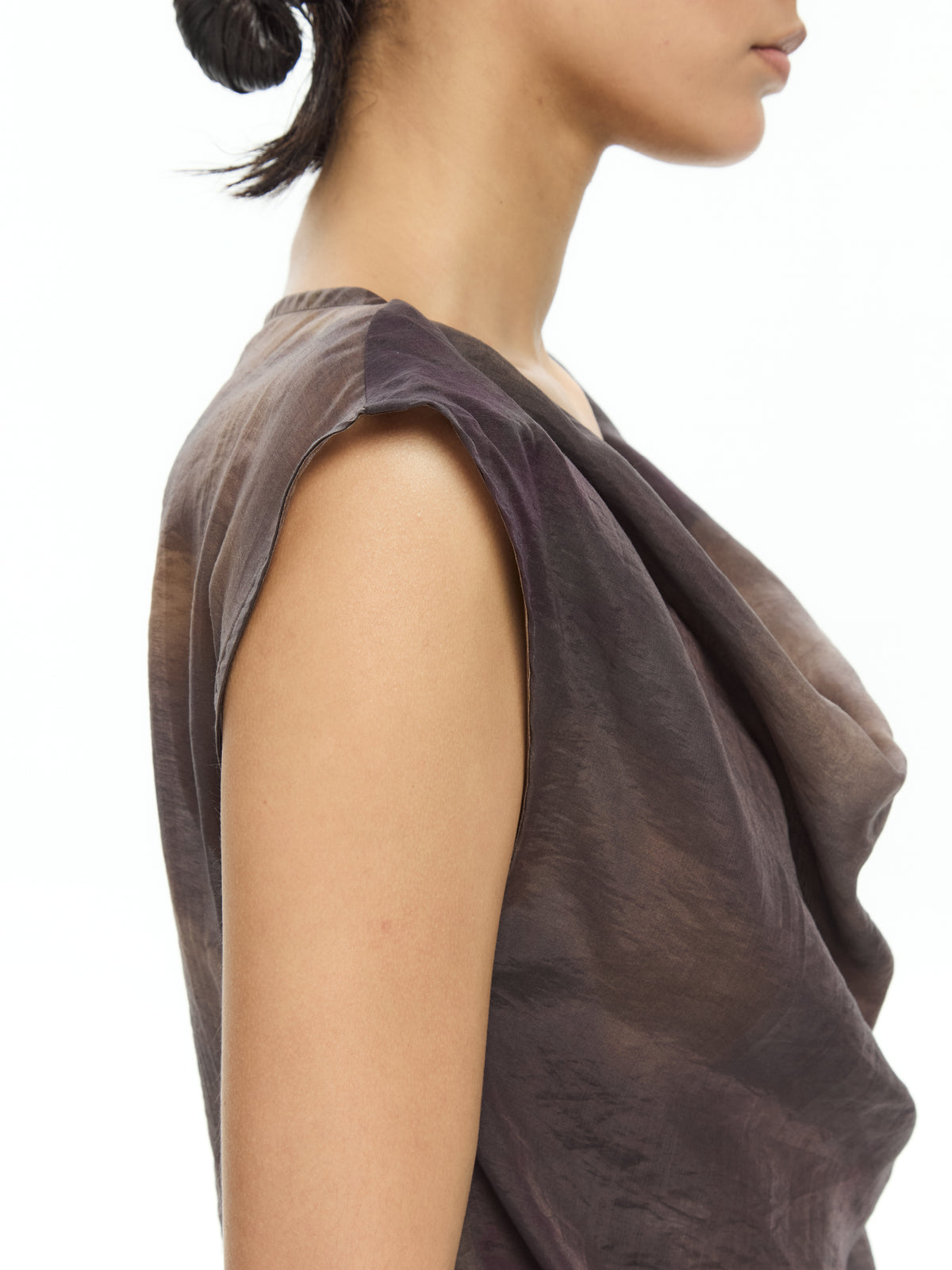 IXOS Top drappeggiato asimmetrico GRIGIO