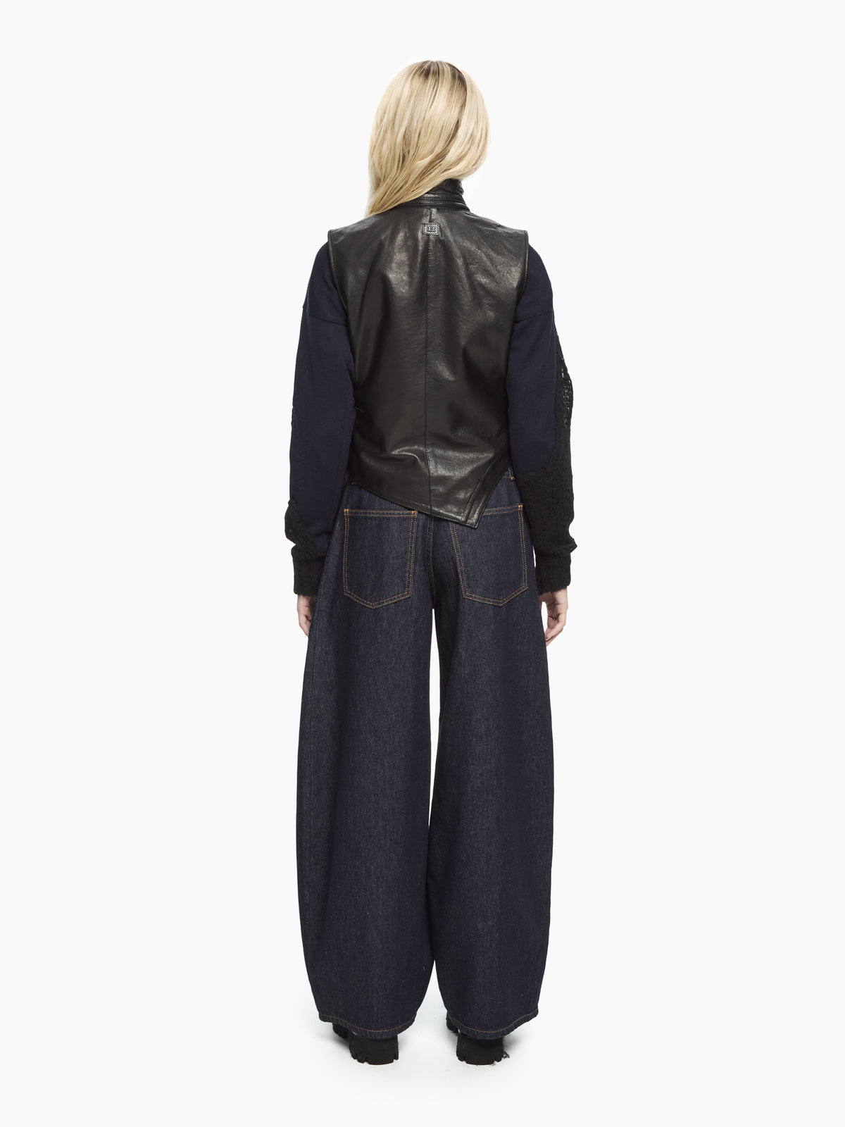 IXOS Gilet asimmetrico in pelle NERO