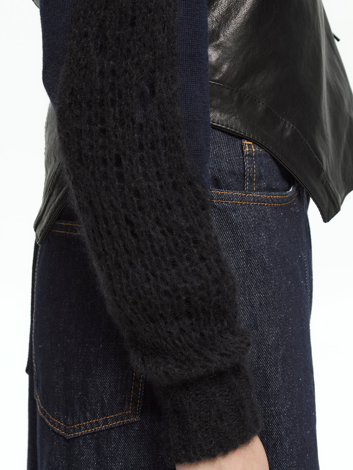 IXOS Gilet asimmetrico in pelle NERO