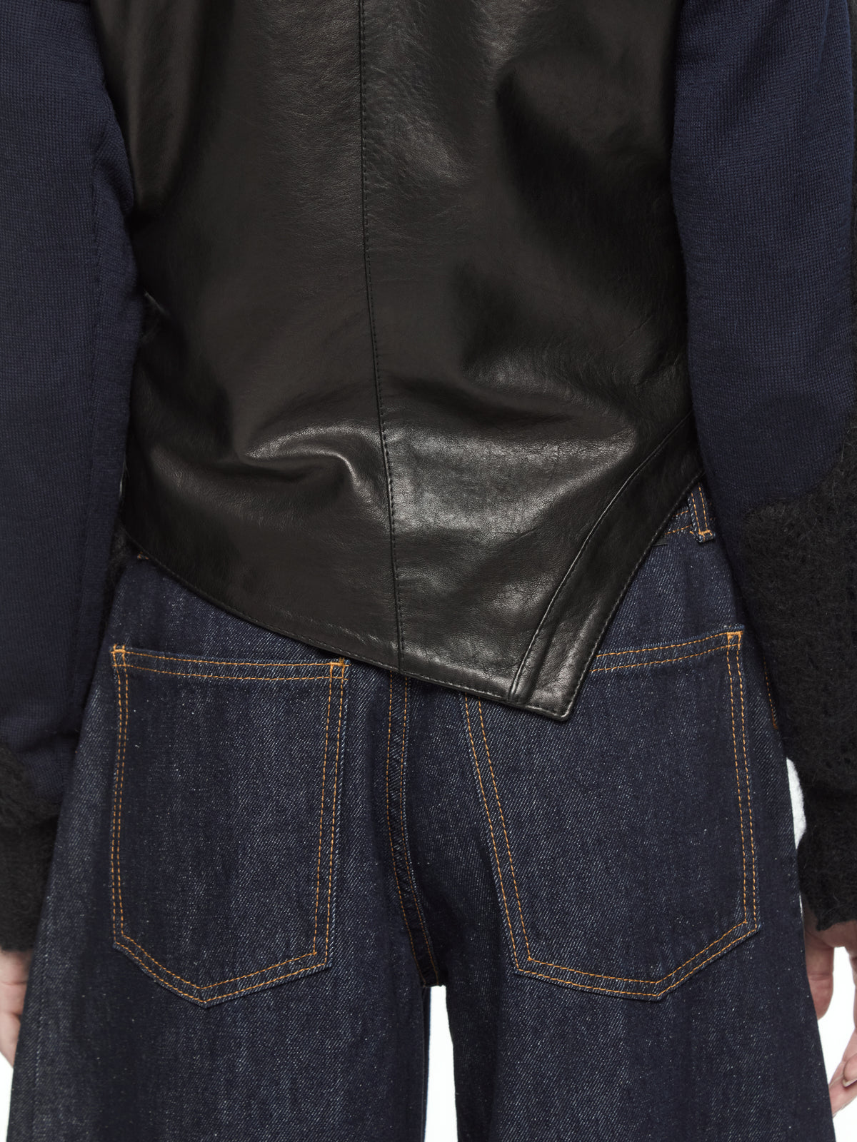 IXOS Gilet asimmetrico in pelle NERO