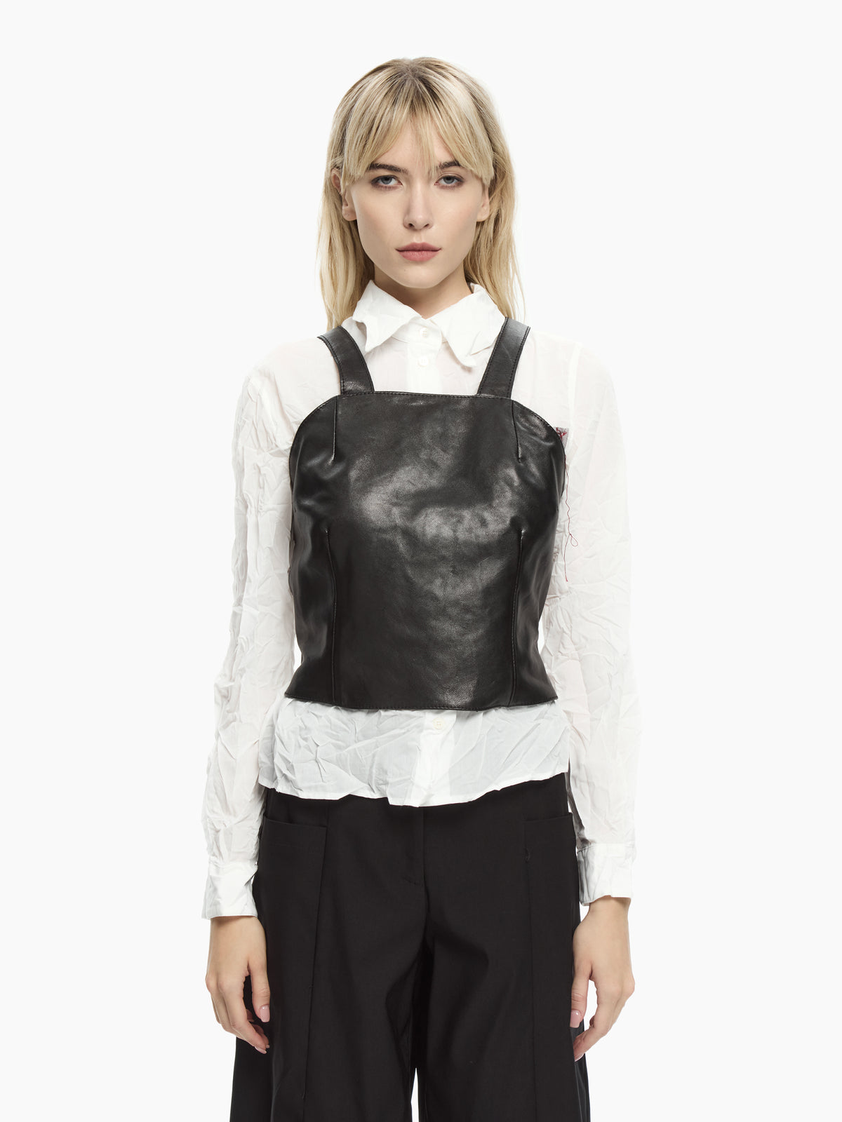 IXOS Top in pelle NERO