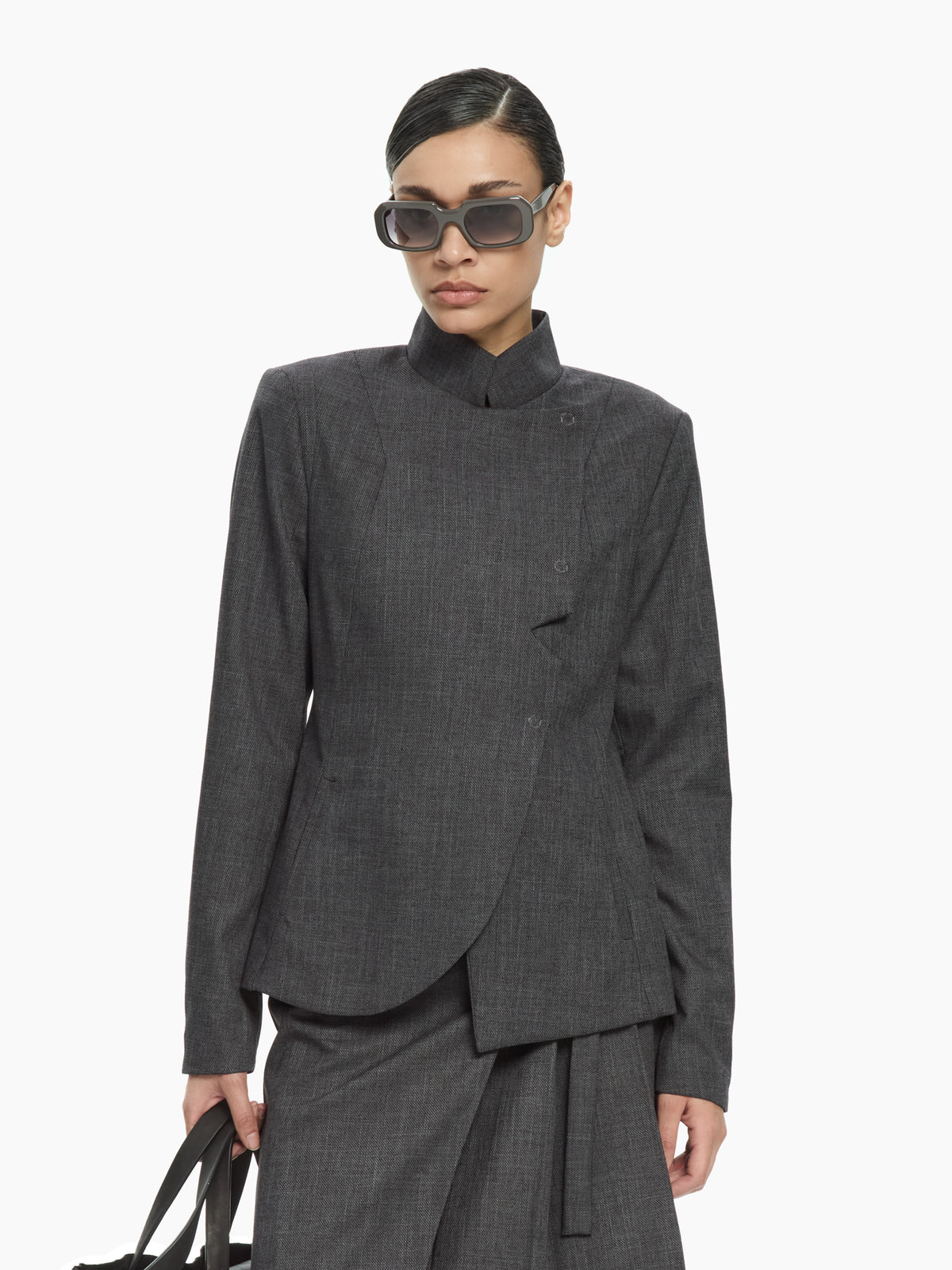 IXOS Giacca sartoriale asimmetrica GRIGIO