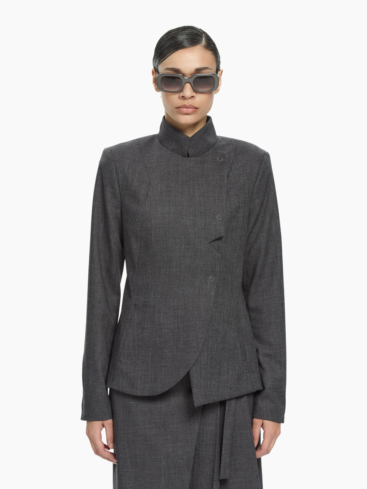 IXOS Giacca sartoriale asimmetrica GRIGIO