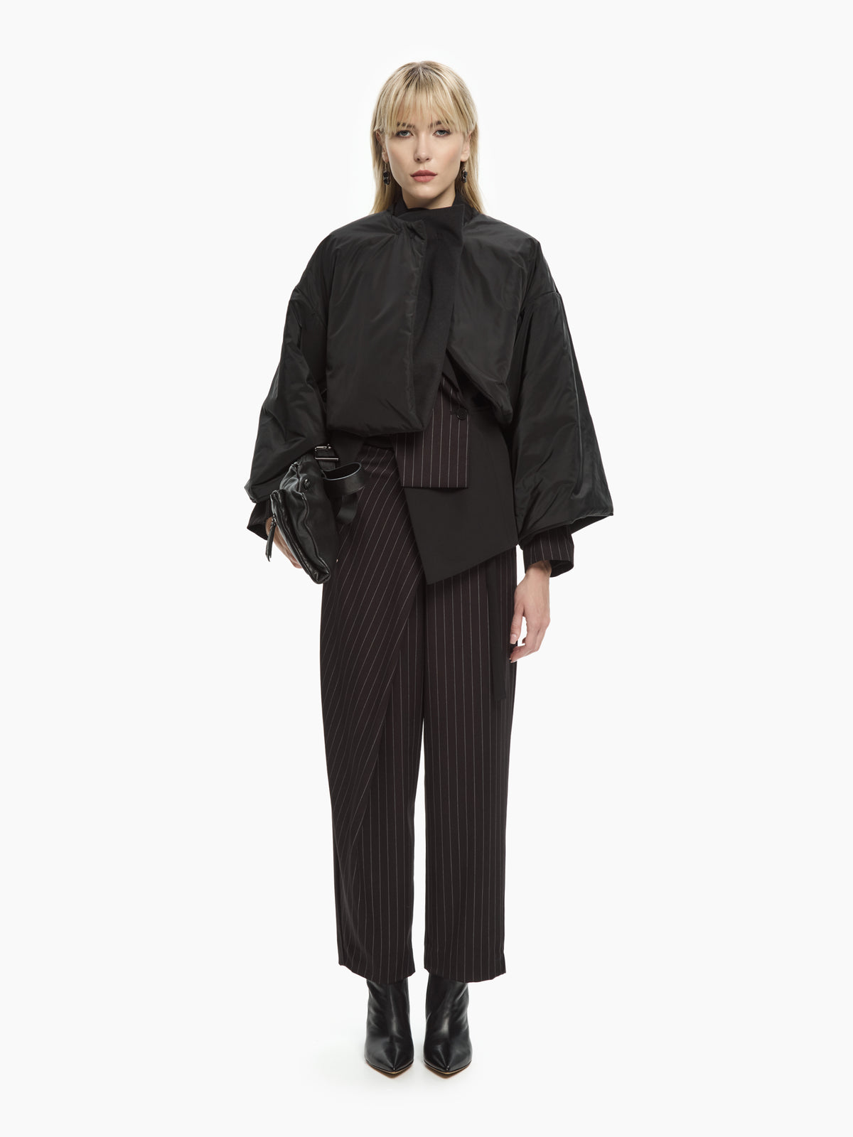 IXOS Blazer gessato asimmetrico NERO