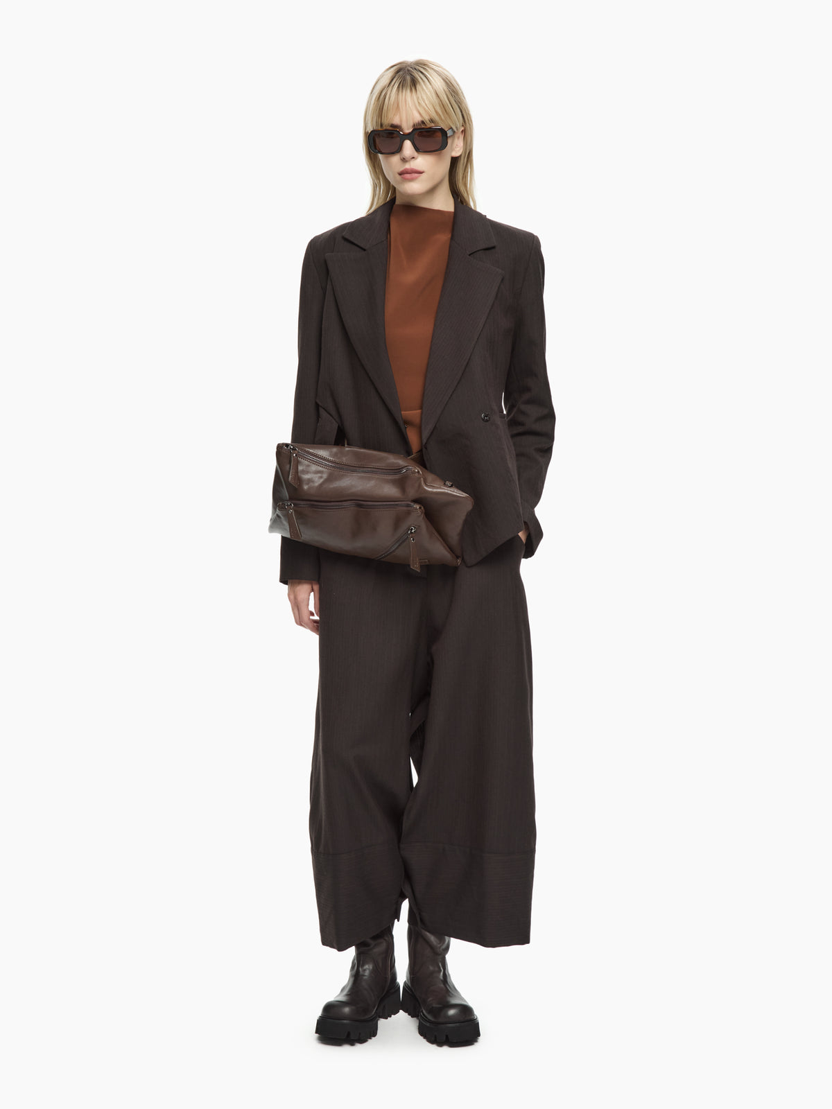 IXOS Giacca asimmetrica sartoriale MARRONE