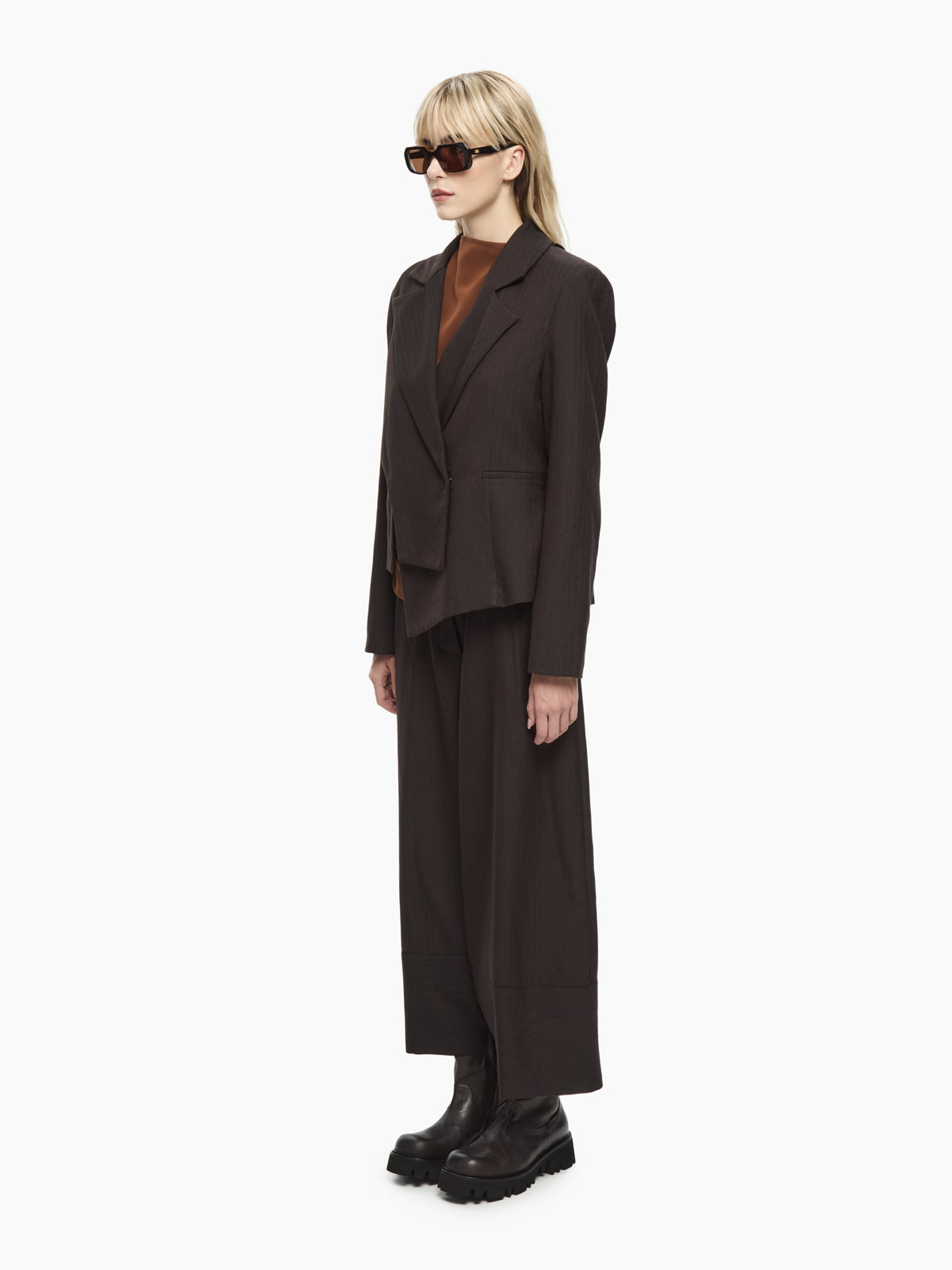 IXOS Giacca asimmetrica sartoriale MARRONE