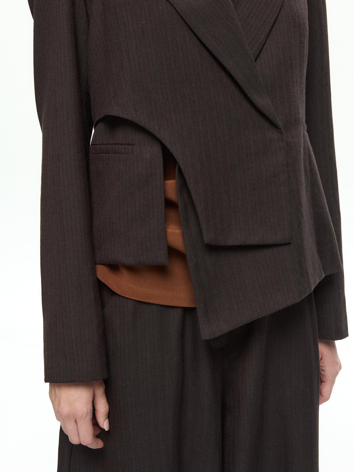 IXOS Giacca asimmetrica sartoriale MARRONE