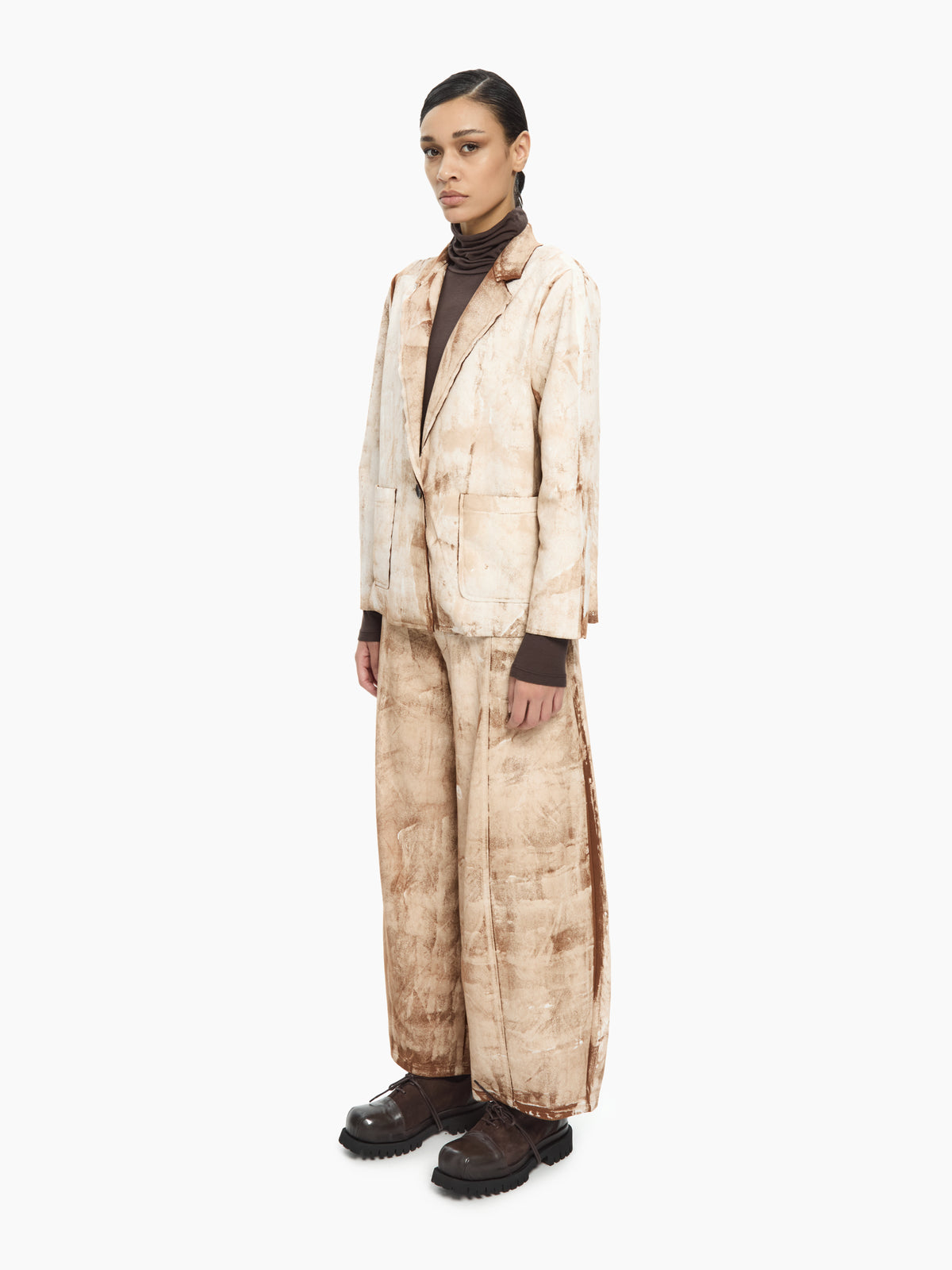 IXOS Blazer con effetto materico   MARRONE
