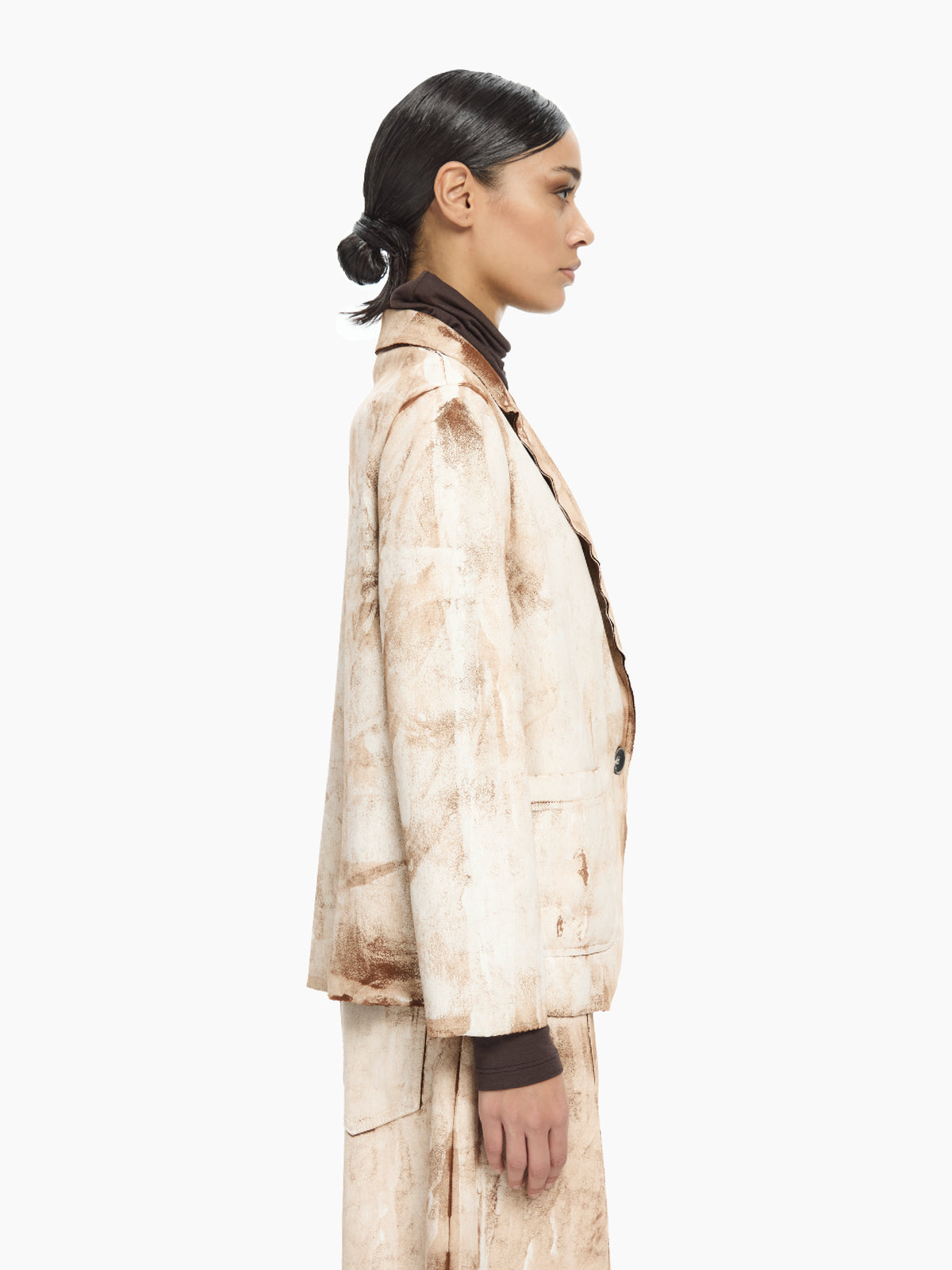 IXOS Blazer con effetto materico   MARRONE