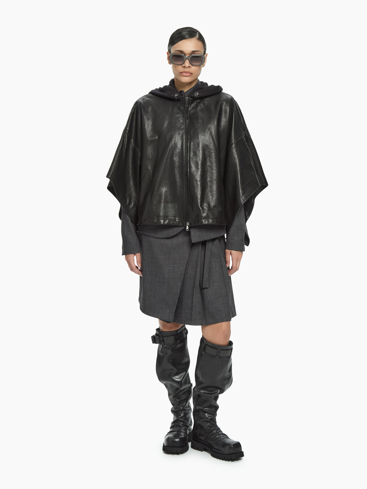 IXOS Mantella oversize con cappuccio NERO