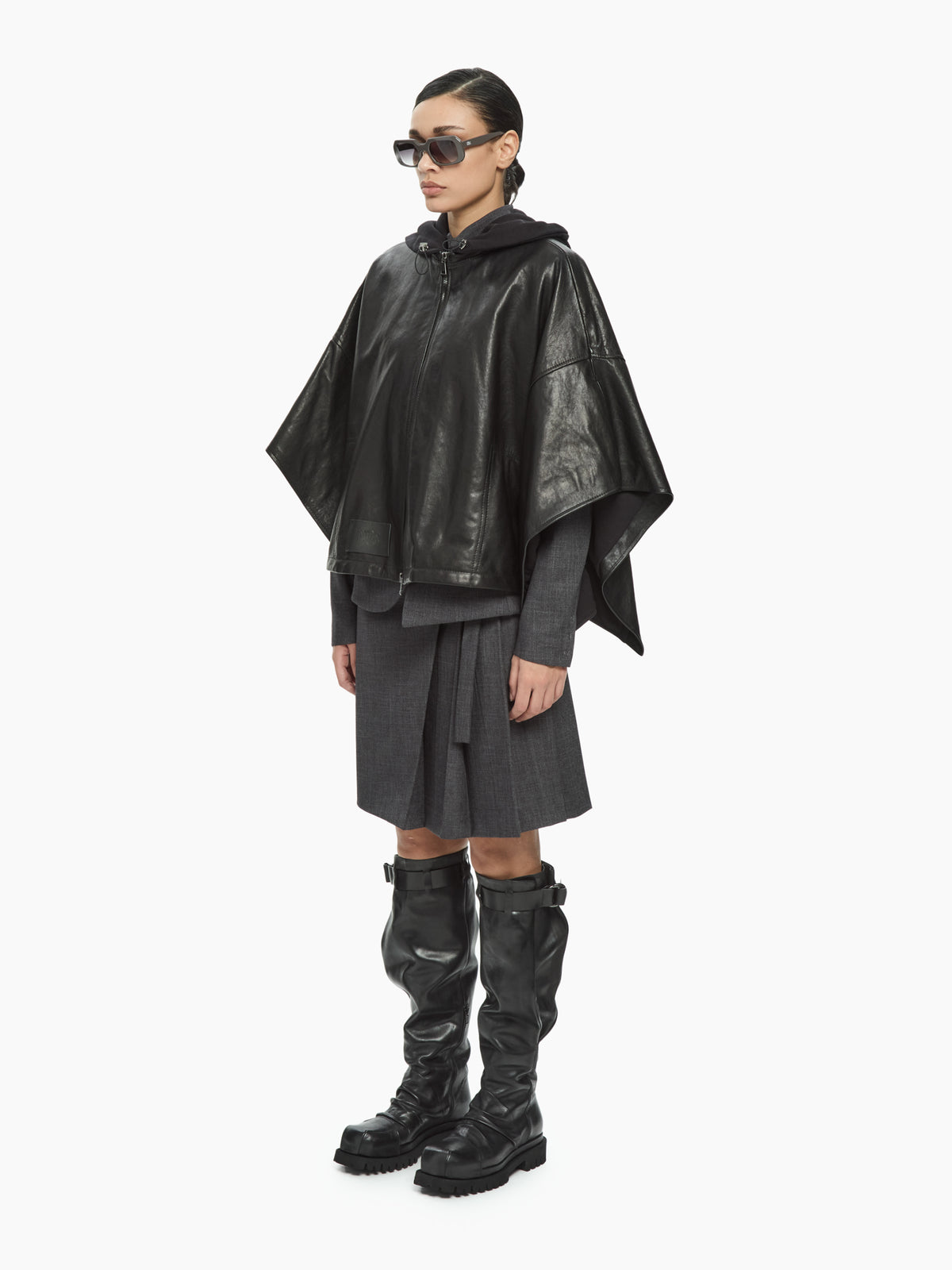 IXOS Mantella oversize con cappuccio NERO