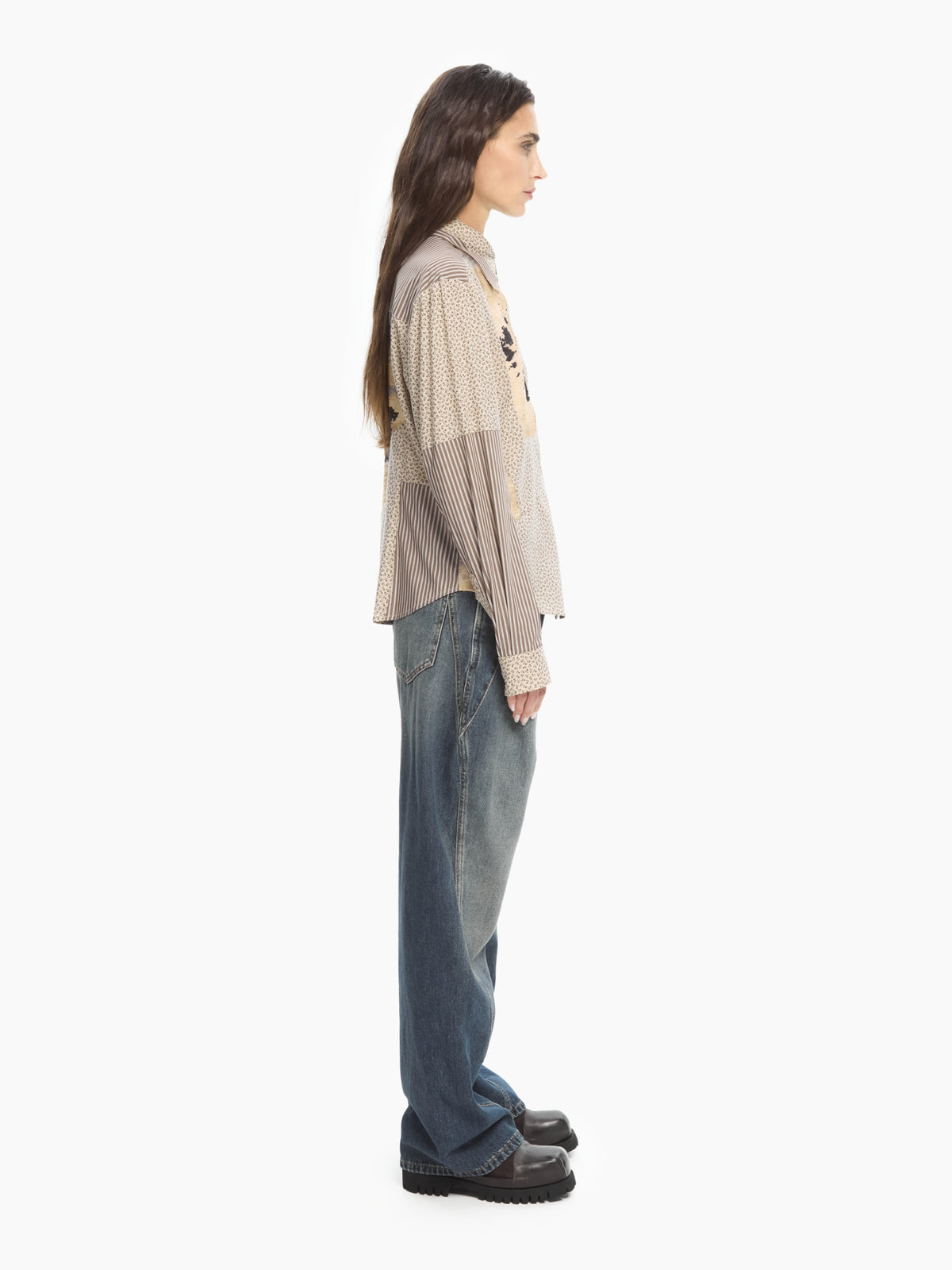 IXOS Camicia Patchwork MARRONE