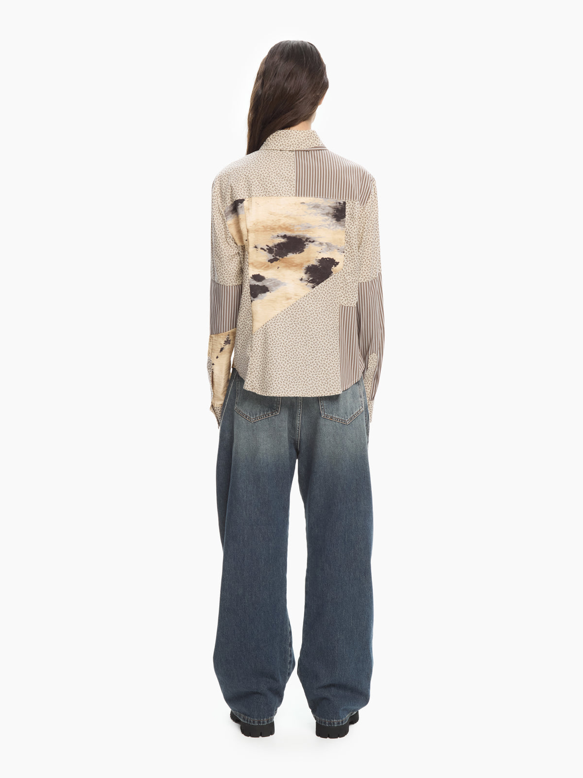IXOS Camicia Patchwork MARRONE