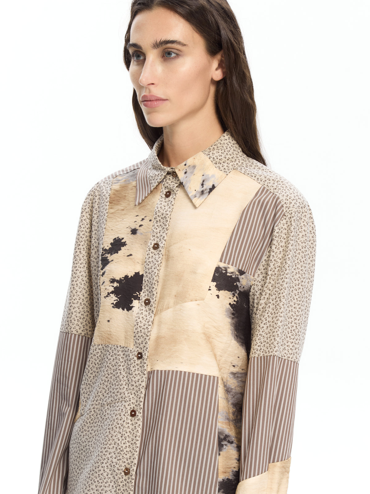 IXOS Camicia Patchwork MARRONE