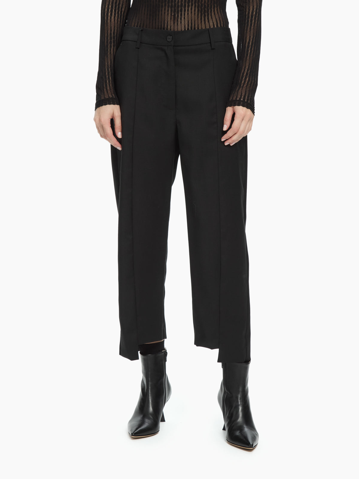 IXOS Pantaloni cropped sartoriali NERO