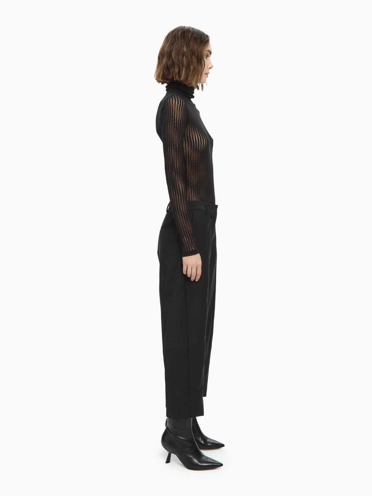 IXOS Pantaloni cropped sartoriali NERO