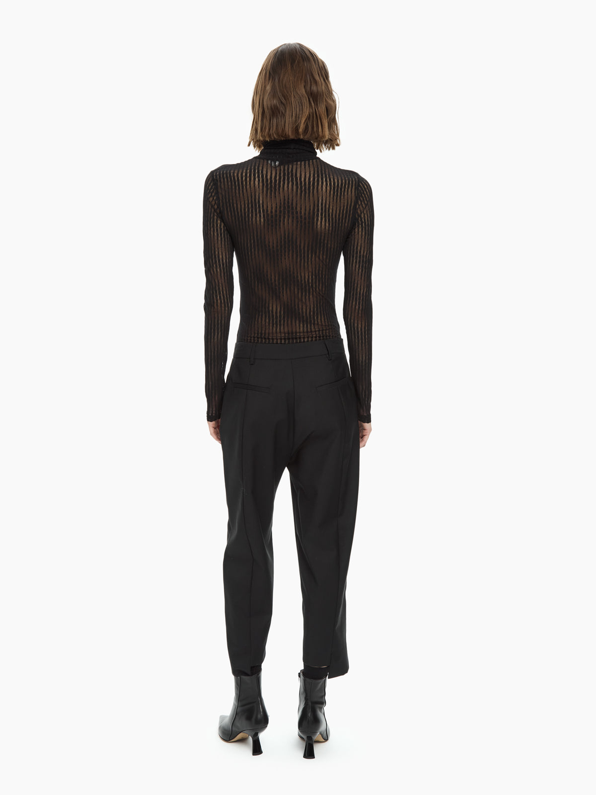 IXOS Pantaloni cropped sartoriali NERO