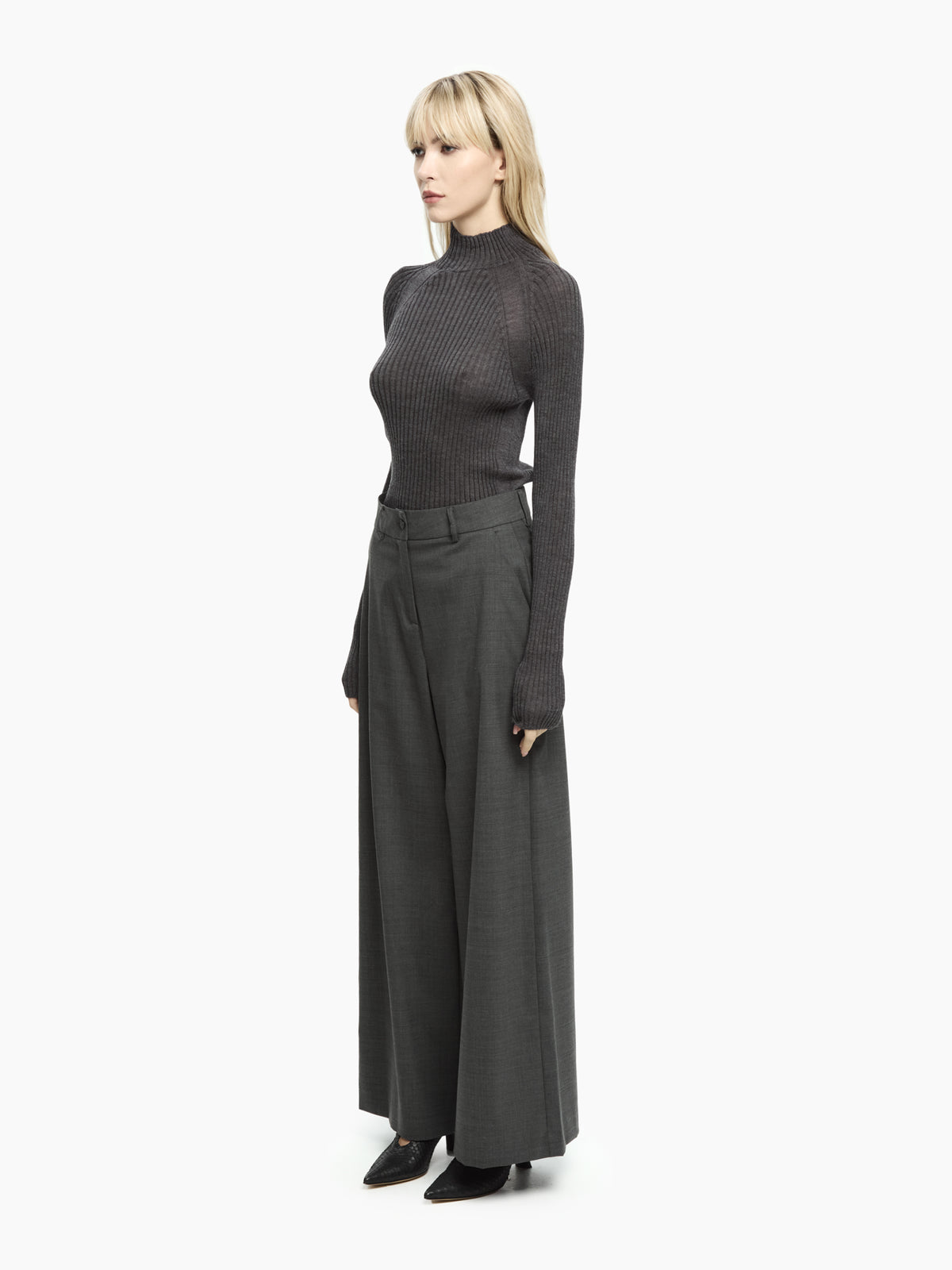 IXOS Pantaloni palazzo sartoriali GRIGIO