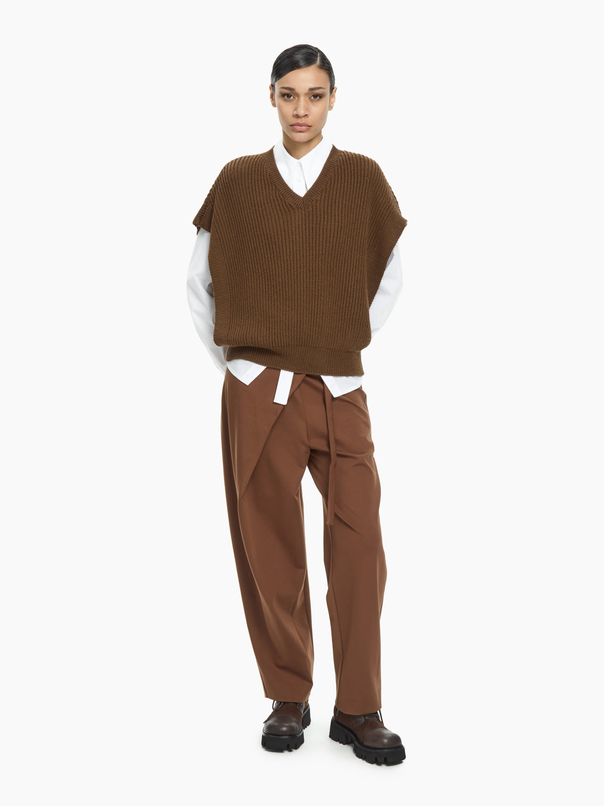 IXOS Pantaloni con pannello a portafoglio MARRONE