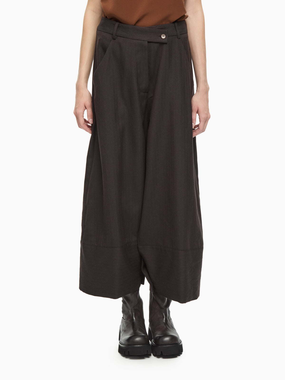 IXOS Pantaloni wide leg MARRONE