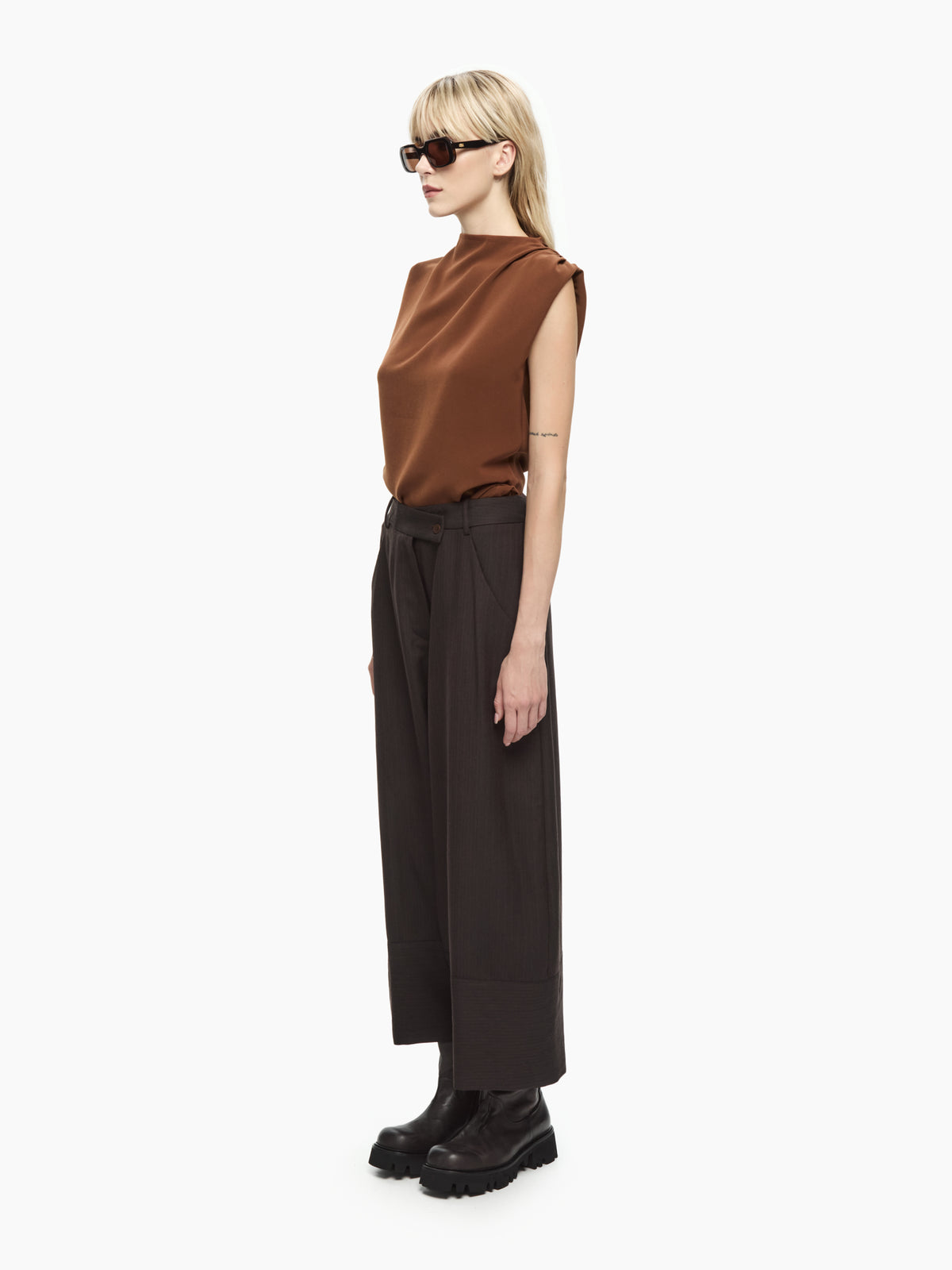 IXOS Pantaloni wide leg MARRONE