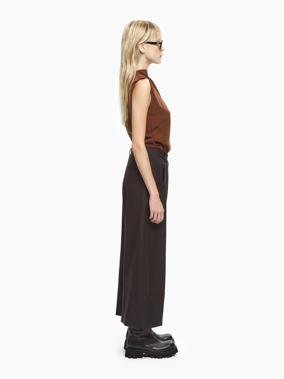 IXOS Pantaloni wide leg MARRONE