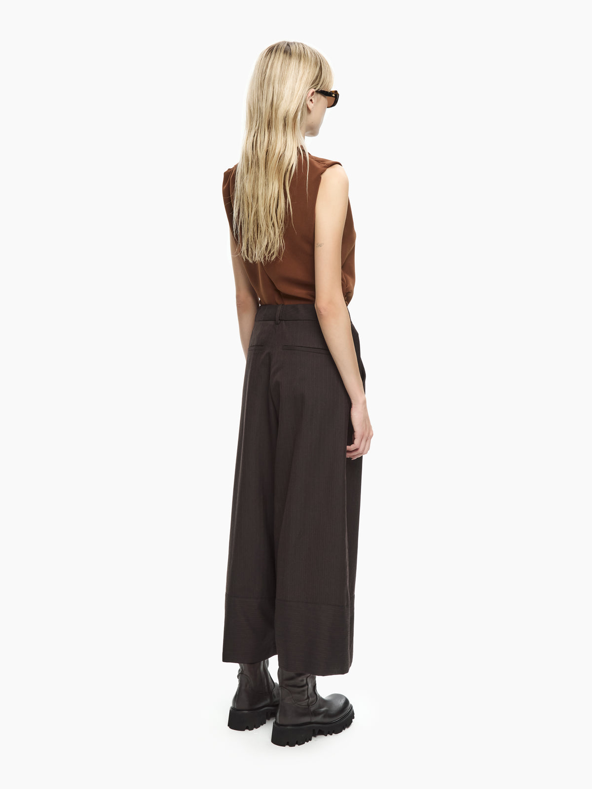 IXOS Pantaloni wide leg MARRONE